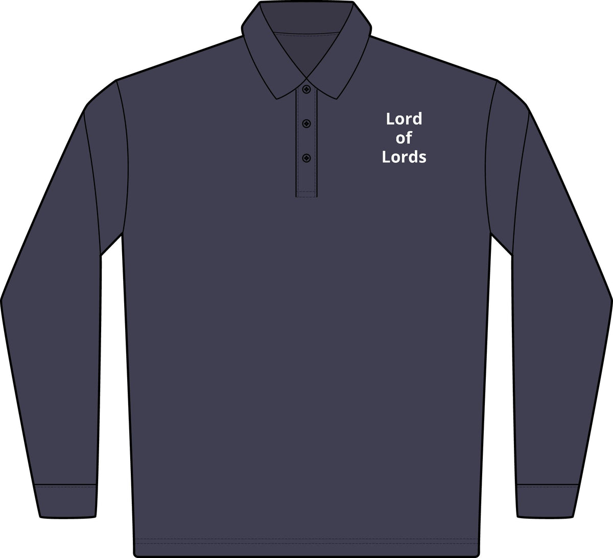 Lord of Lords / King of Kings Long Sleeve Polo — Embroidered Faith Polo