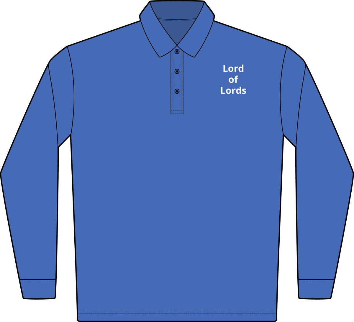 Lord of Lords / King of Kings Long Sleeve Polo — Embroidered Faith Polo