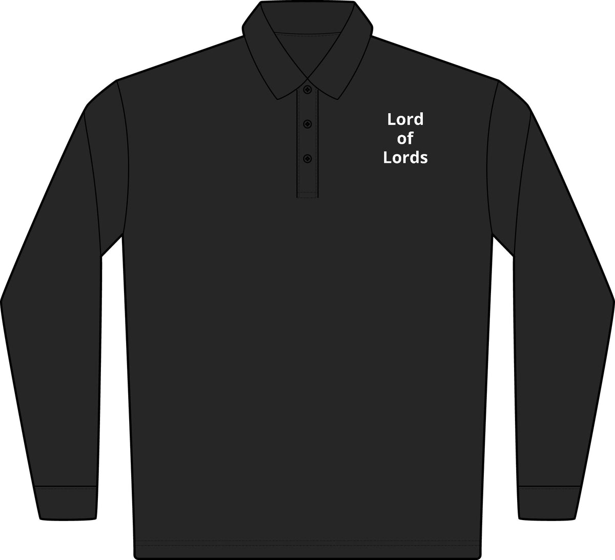 Lord of Lords / King of Kings Long Sleeve Polo — Embroidered Faith Polo