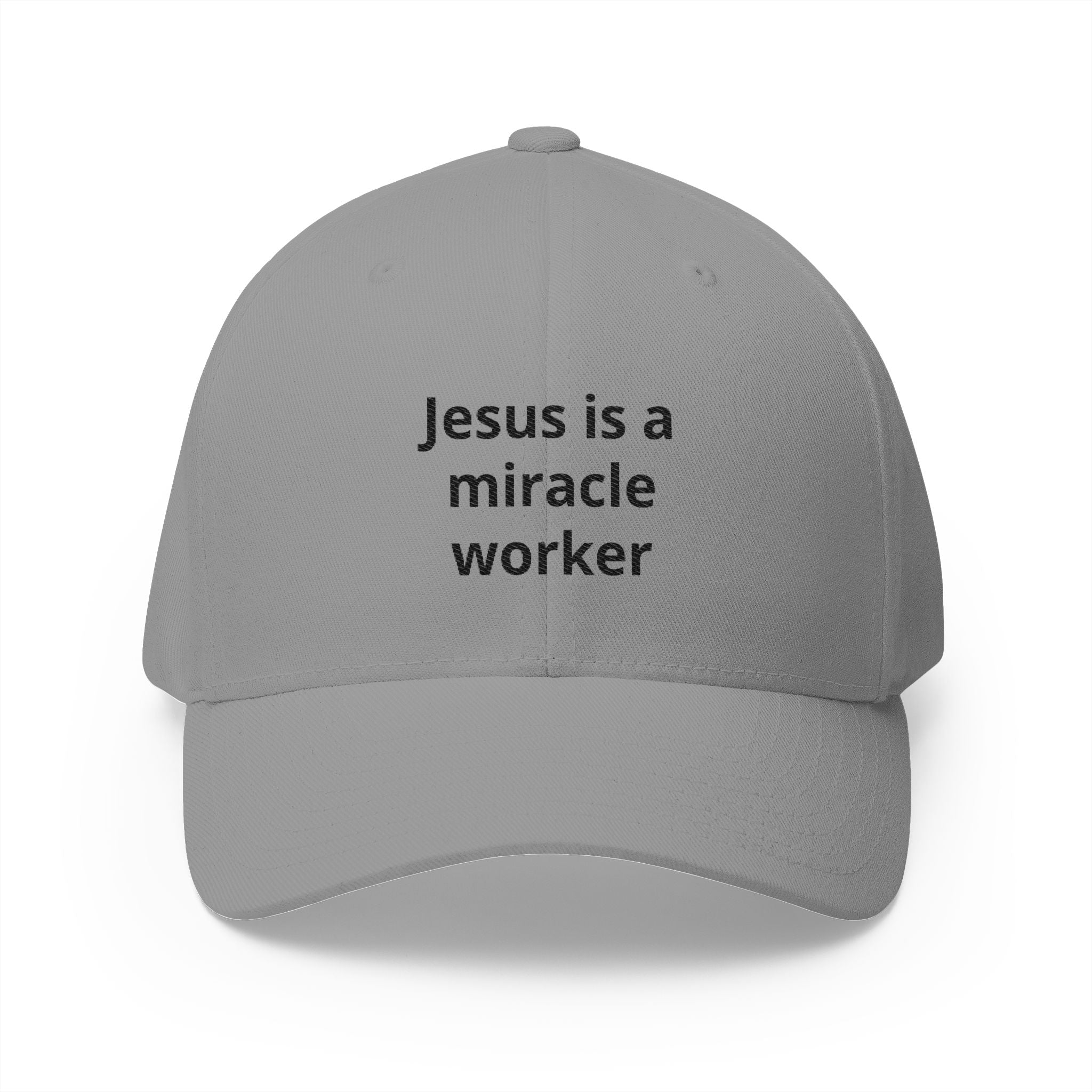 Embroidered Baseball Cap — "Jesus is a miracle worker" Faith Hat