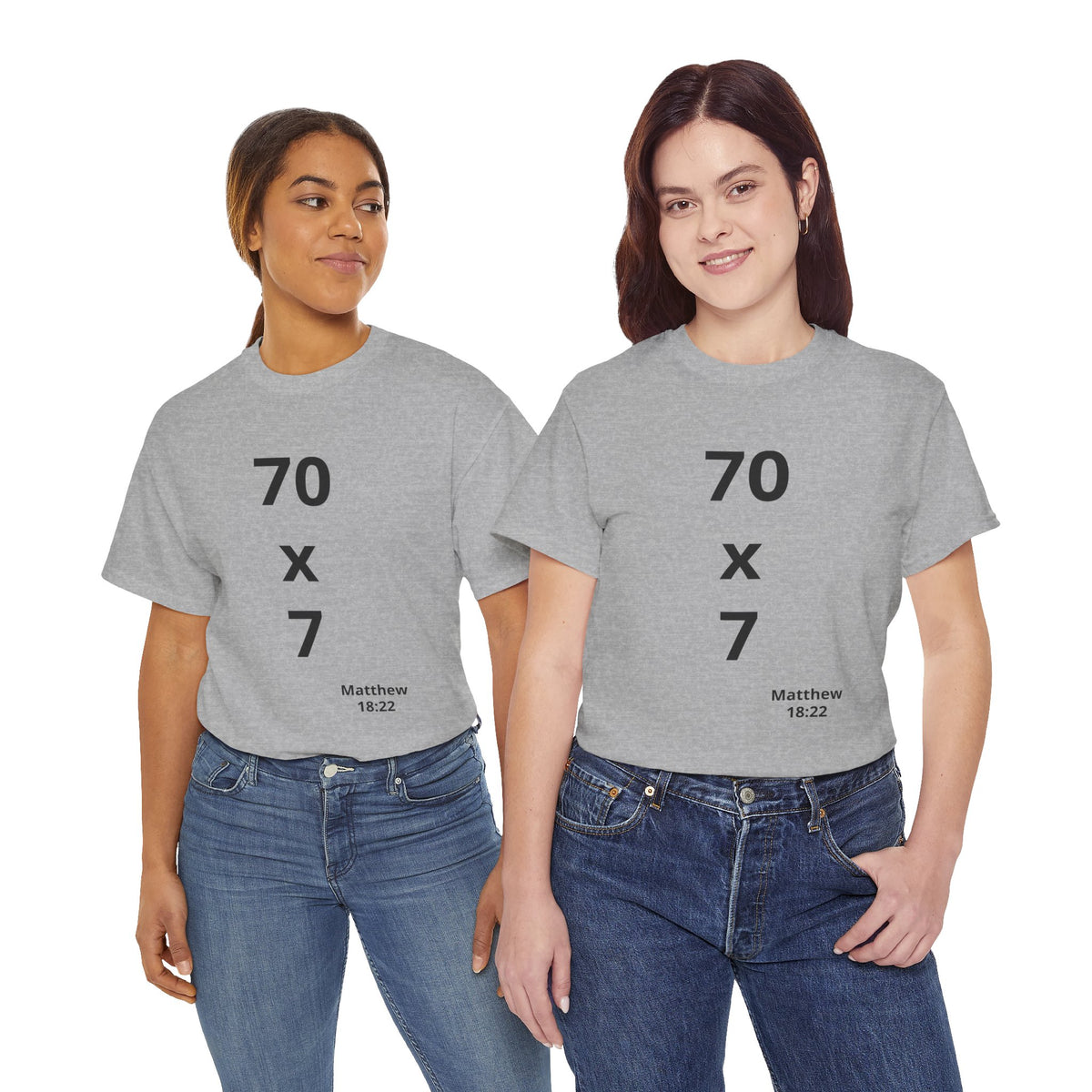 Christian Tee — "7 x 70" Matthew 18:22 Forgiveness T-Shirt