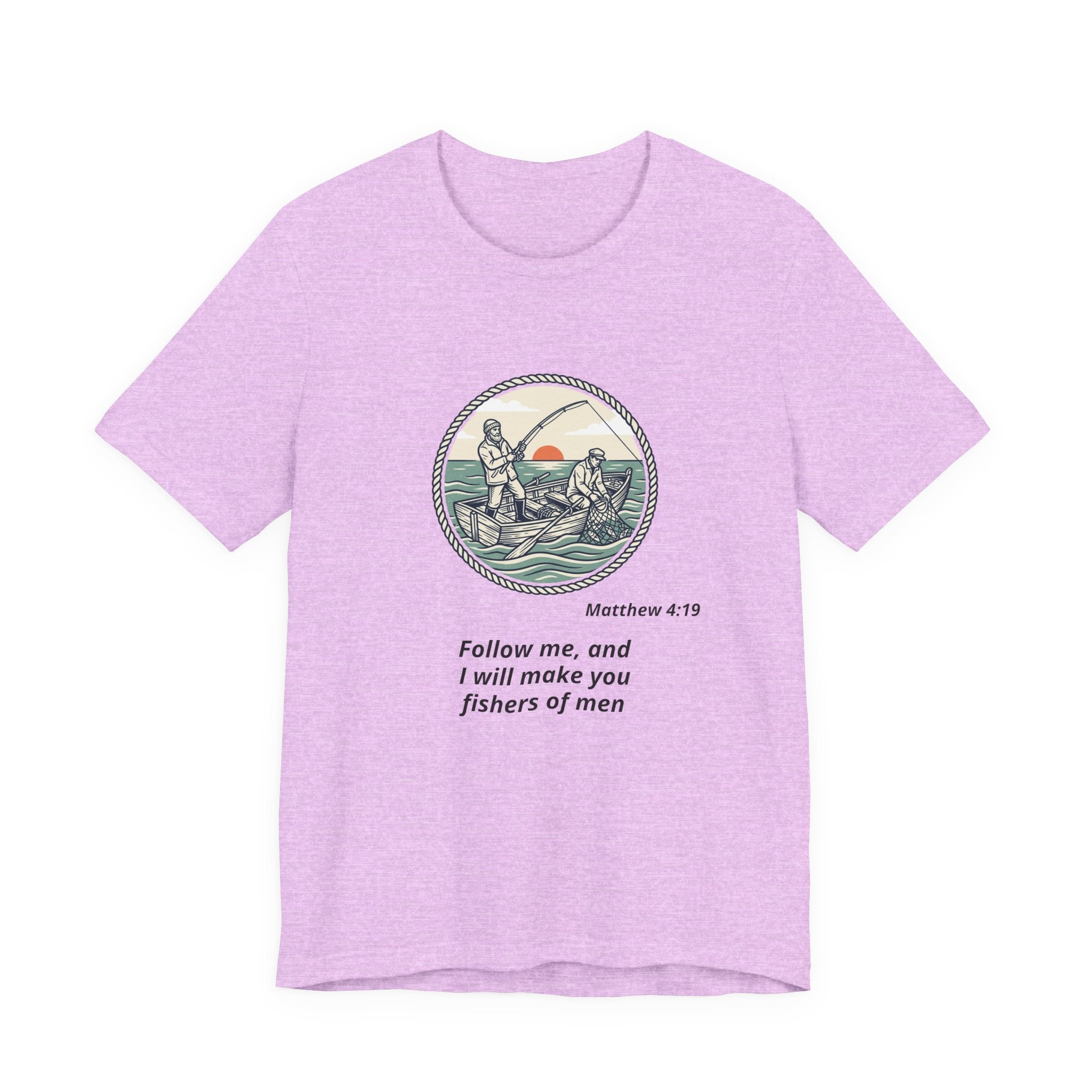 Follow Me Fishermen T-Shirt – Matthew 4:19 Christian Fishing Tee