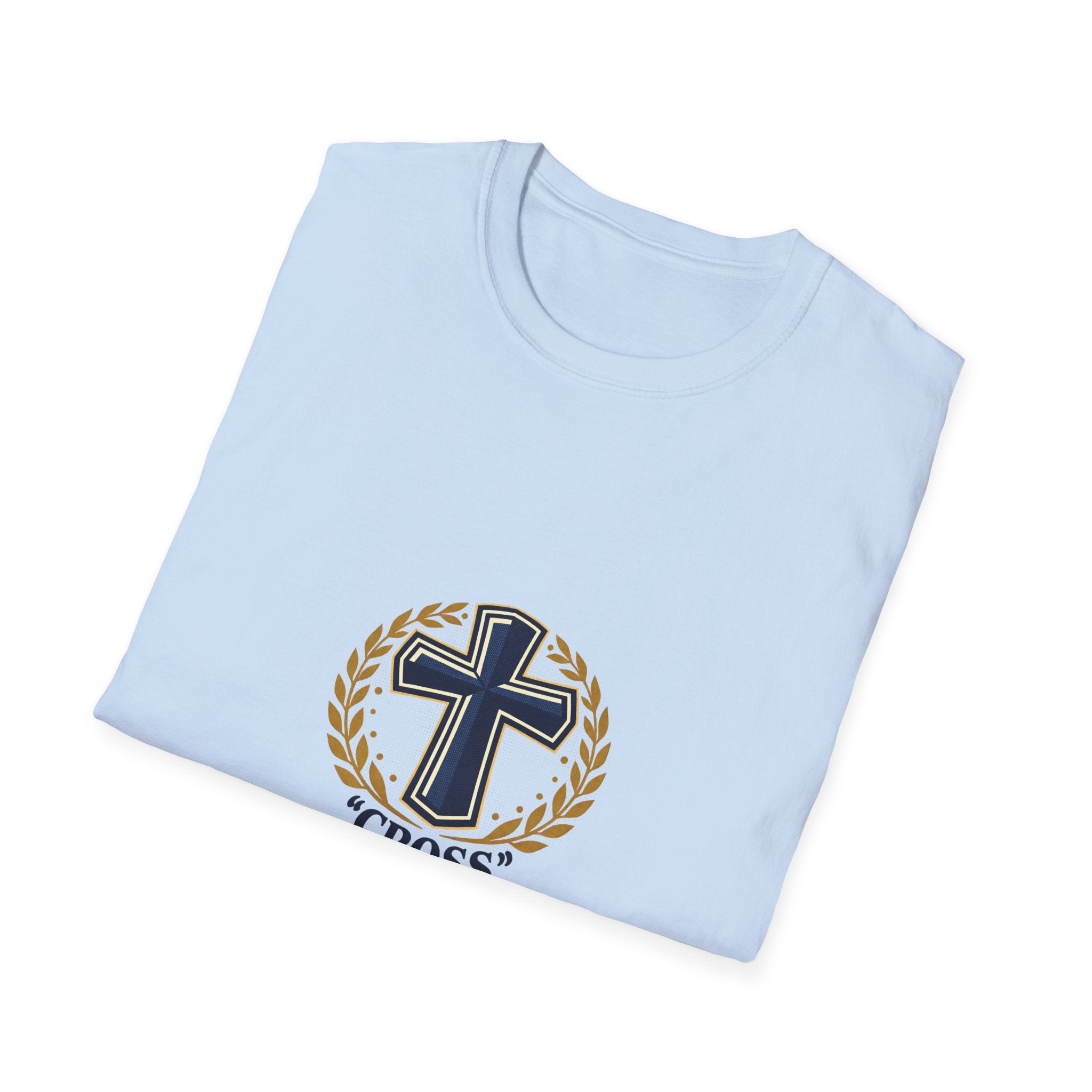 Jesus Is King Cross T-Shirt — Christian Faith Tee with Laurel Emblem