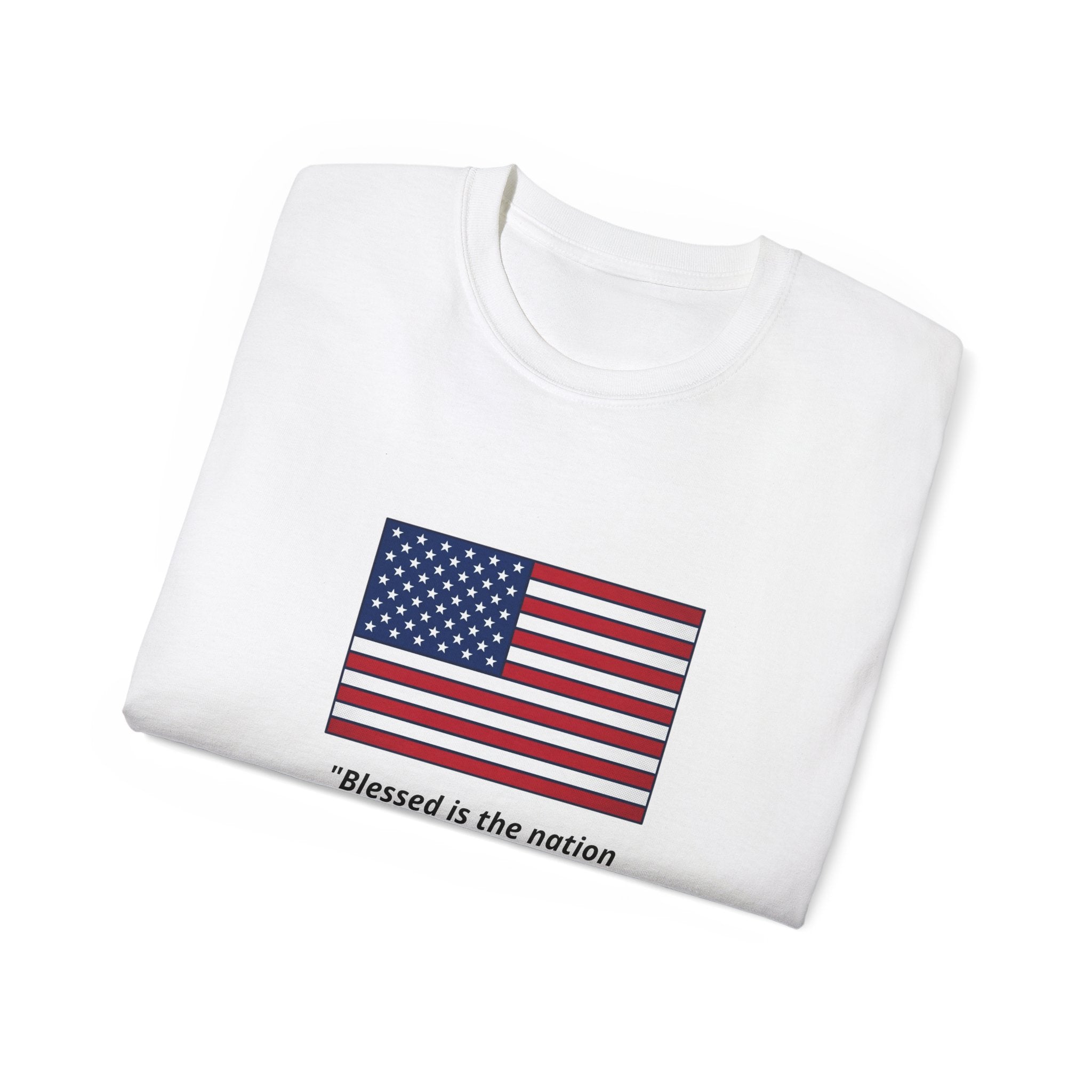 American Flag Psalm 33:12 T-Shirt — Patriotic Christian Tee