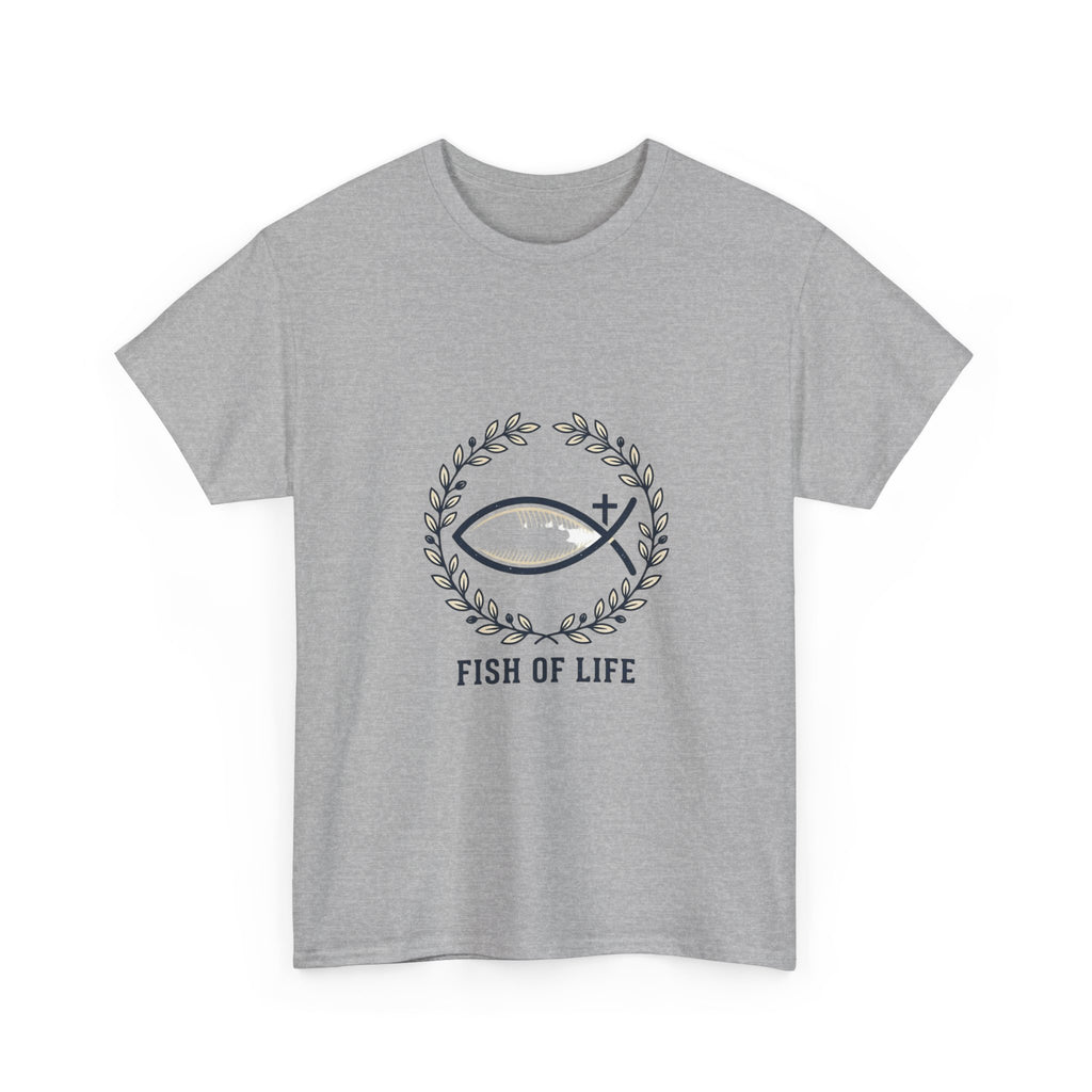 Christian Fish Tee — "Fish of Life" Front + "Fishers of Men" Back
