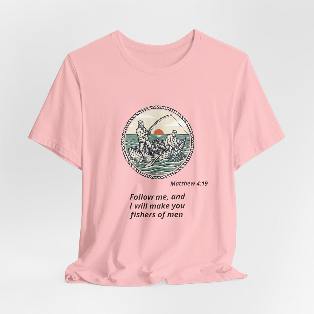 Follow Me Fishermen T-Shirt – Matthew 4:19 Christian Fishing Tee