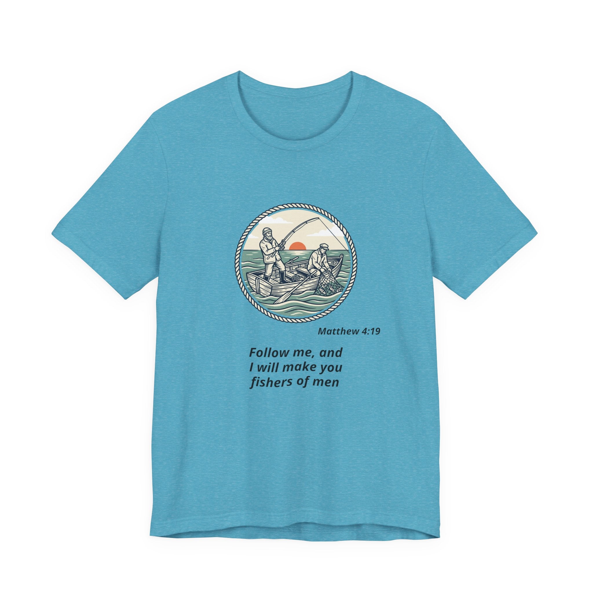 Follow Me Fishermen T-Shirt – Matthew 4:19 Christian Fishing Tee