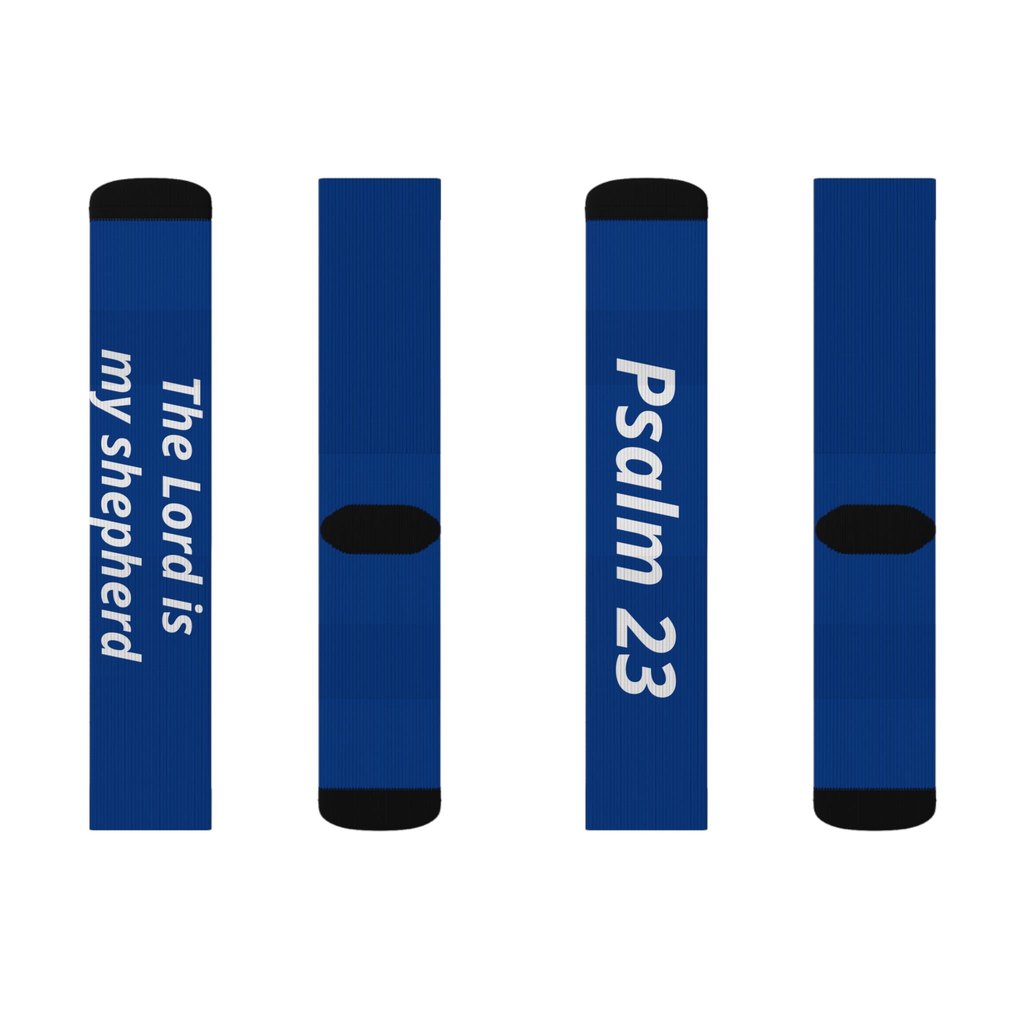 Psalm 23 ‘The Lord is My Shepherd’ Sublimated Crew Socks — Christian Faith Inspirational Socks