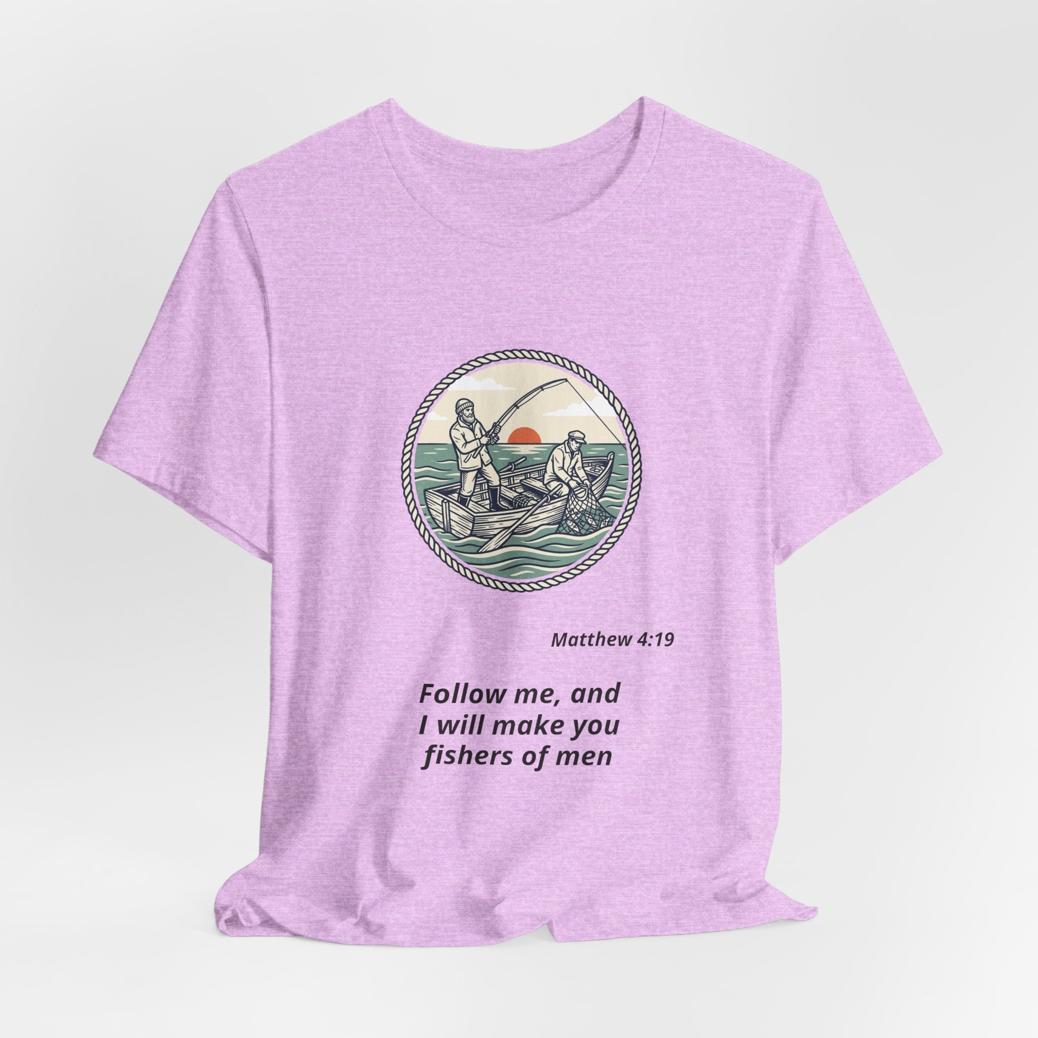Follow Me Fishermen T-Shirt – Matthew 4:19 Christian Fishing Tee