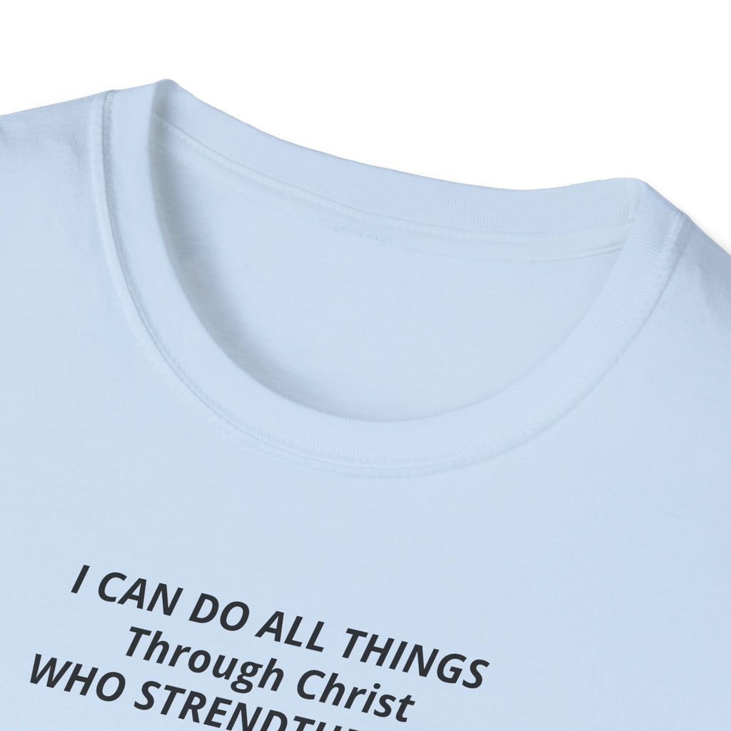 Butterfly Faith T-Shirt — "I Can Do All Things Through Christ" Inspirational Christian Tee