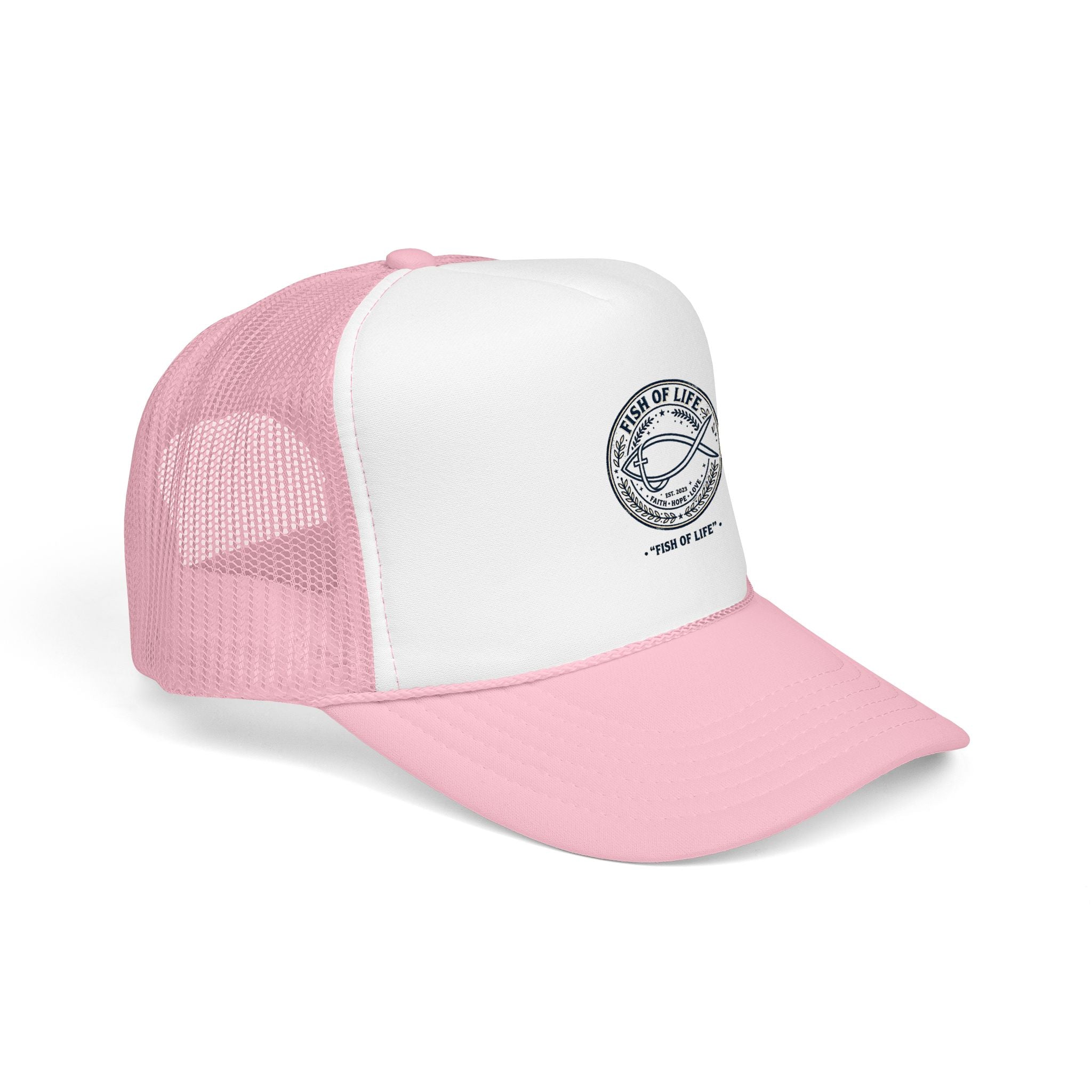 Fish of Life Trucker Hat – Vintage Ichthys Logo Foam Cap