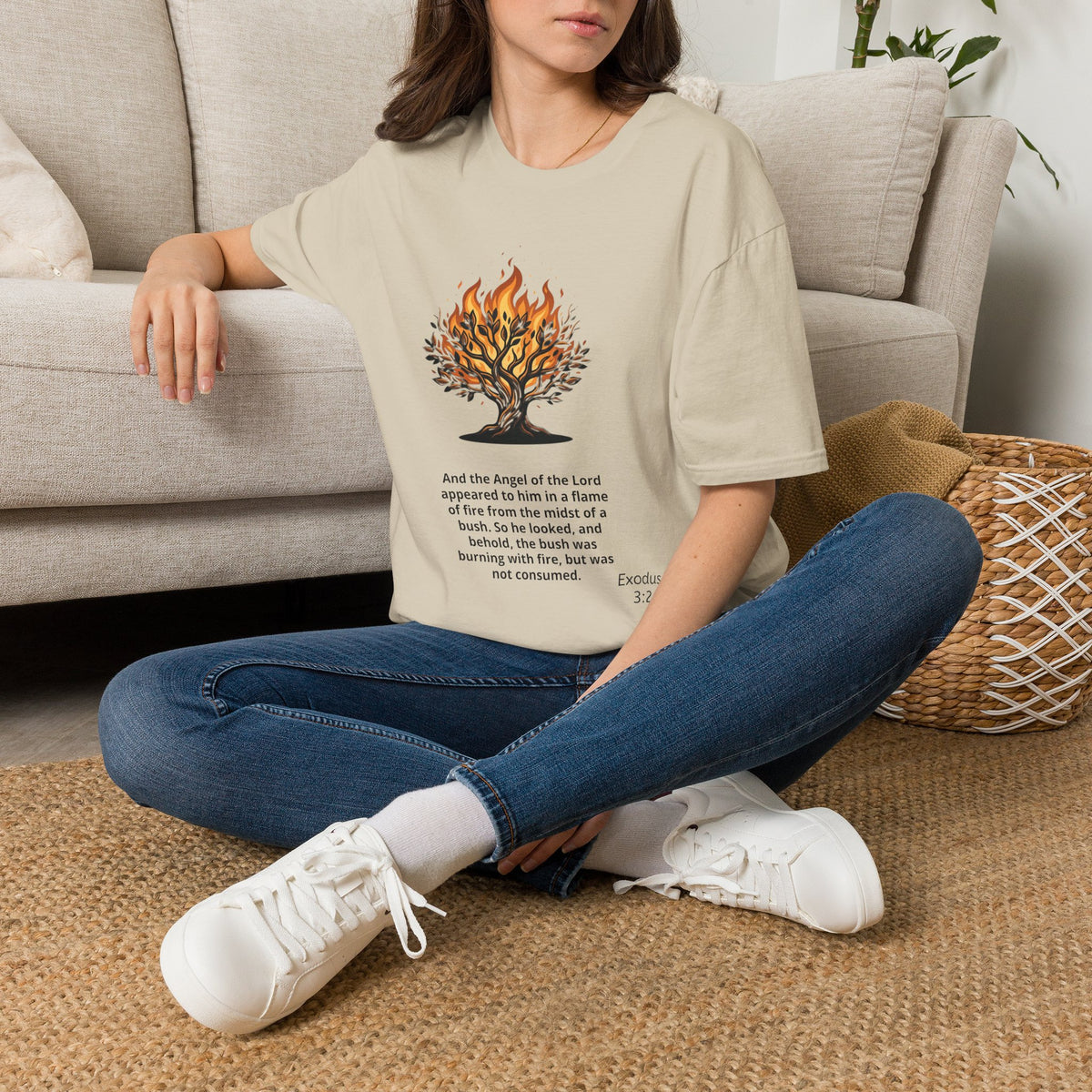 Burning Bush T-Shirt - Exodus 3:1-5 Christian Faith Tee