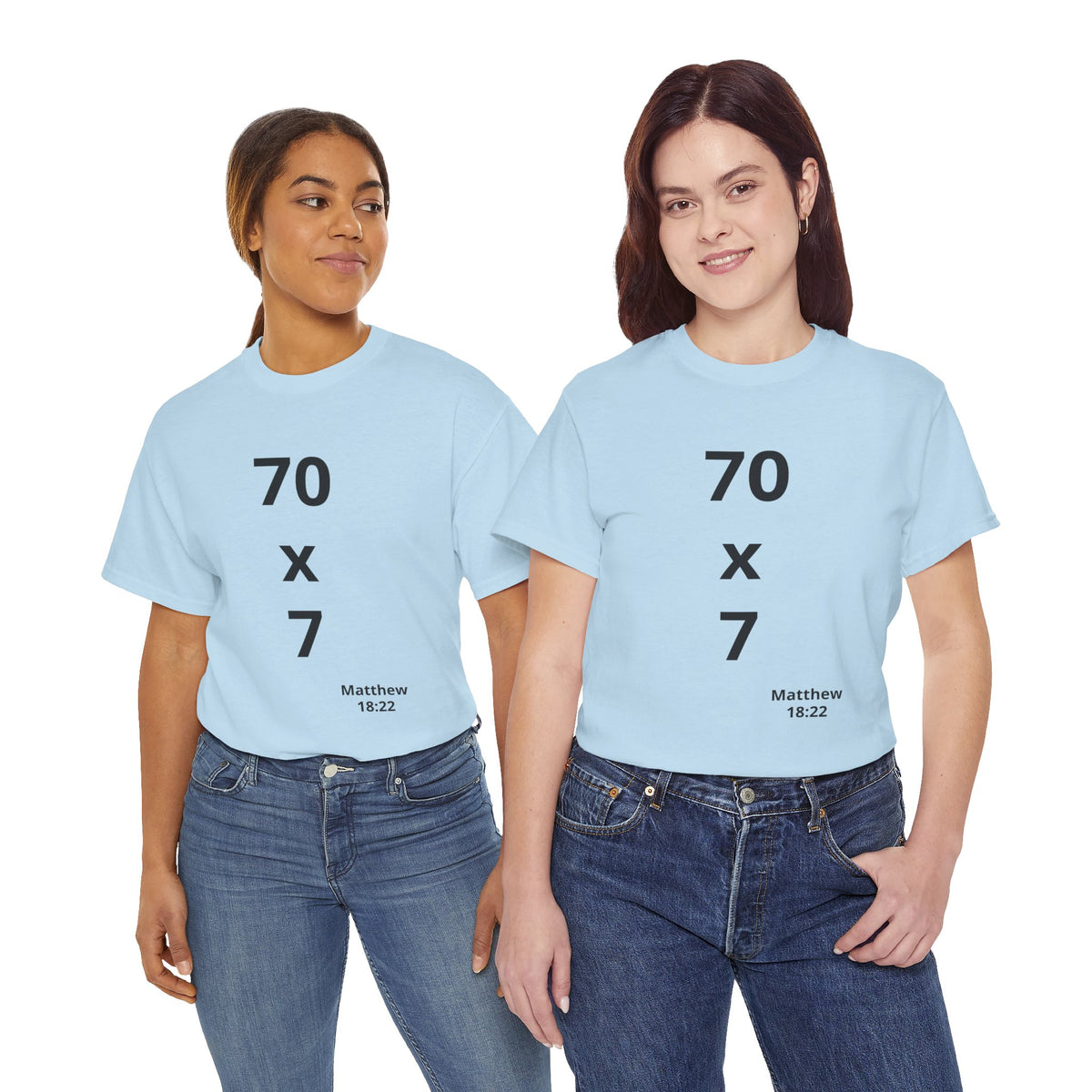 Christian Tee — "7 x 70" Matthew 18:22 Forgiveness T-Shirt