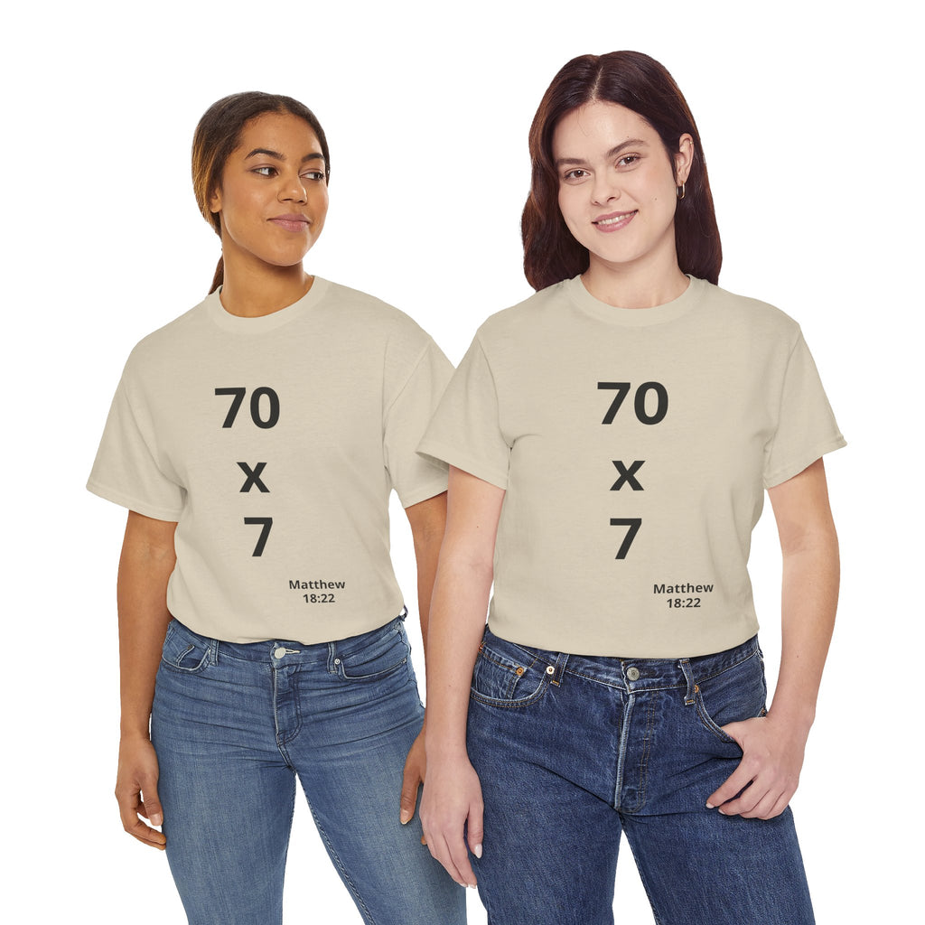 Christian Tee — "7 x 70" Matthew 18:22 Forgiveness T-Shirt