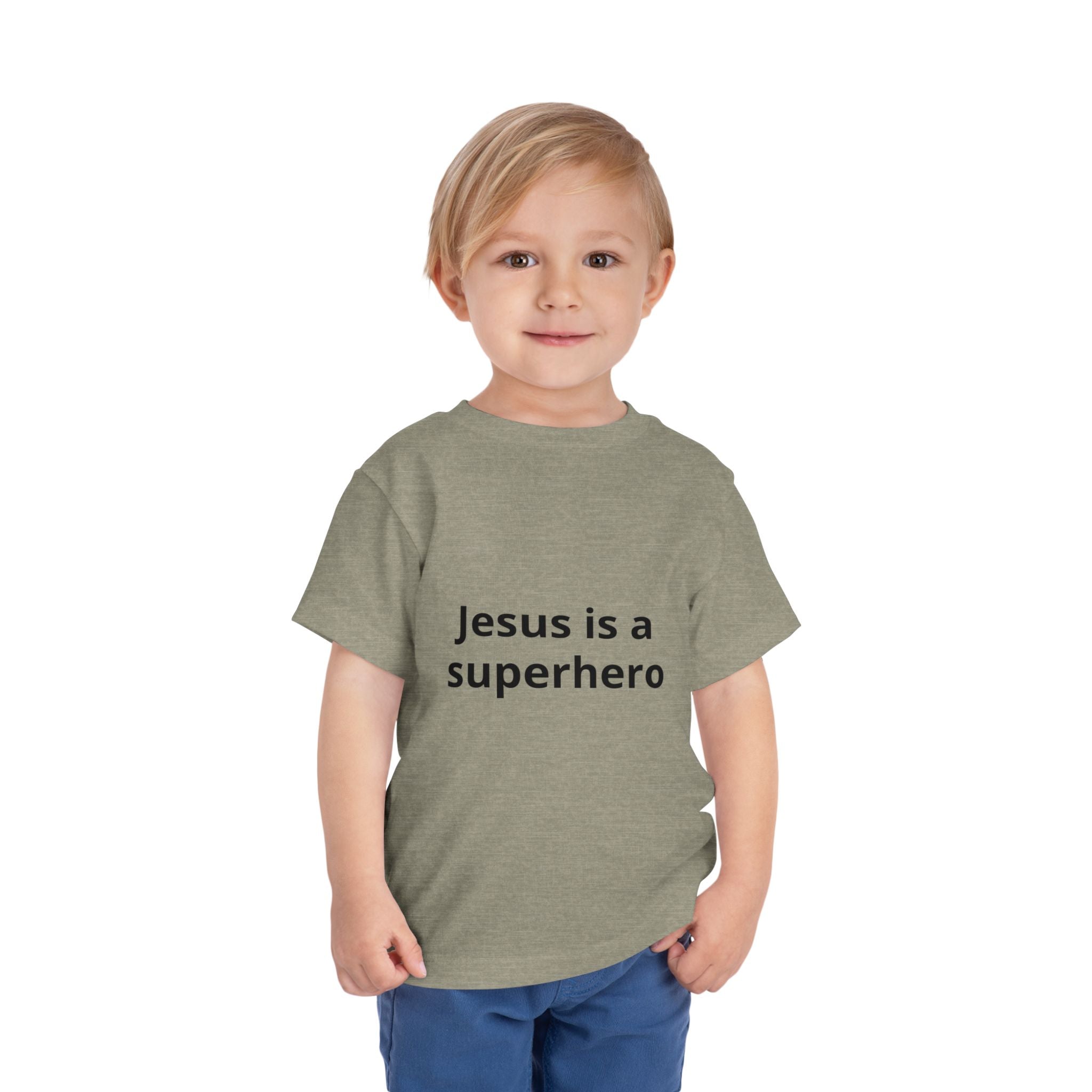 Toddler Tee - "Jesus is a Superhero" Christian Kids Shirt