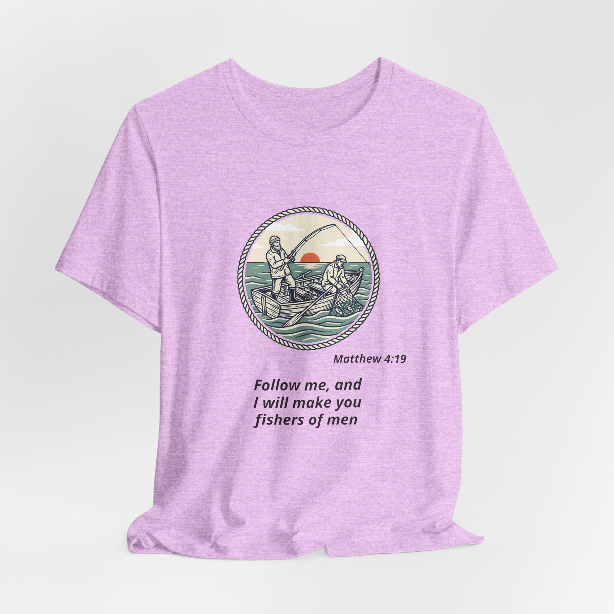 Follow Me Fishermen T-Shirt – Matthew 4:19 Christian Fishing Tee