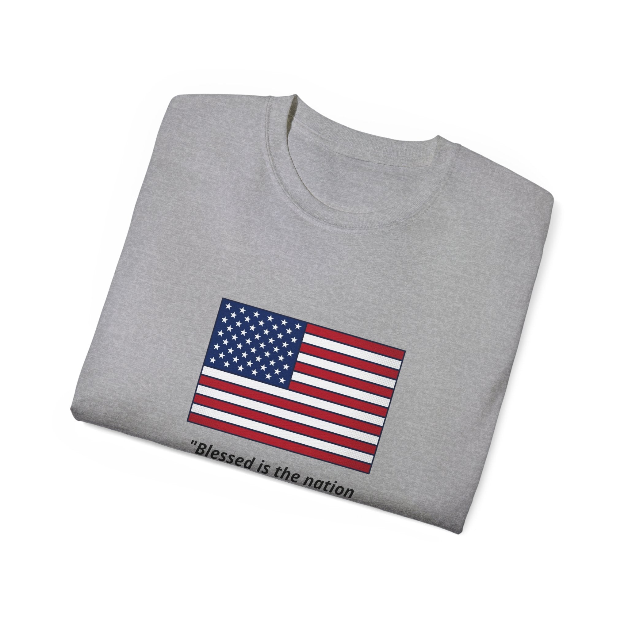 American Flag Psalm 33:12 T-Shirt — Patriotic Christian Tee