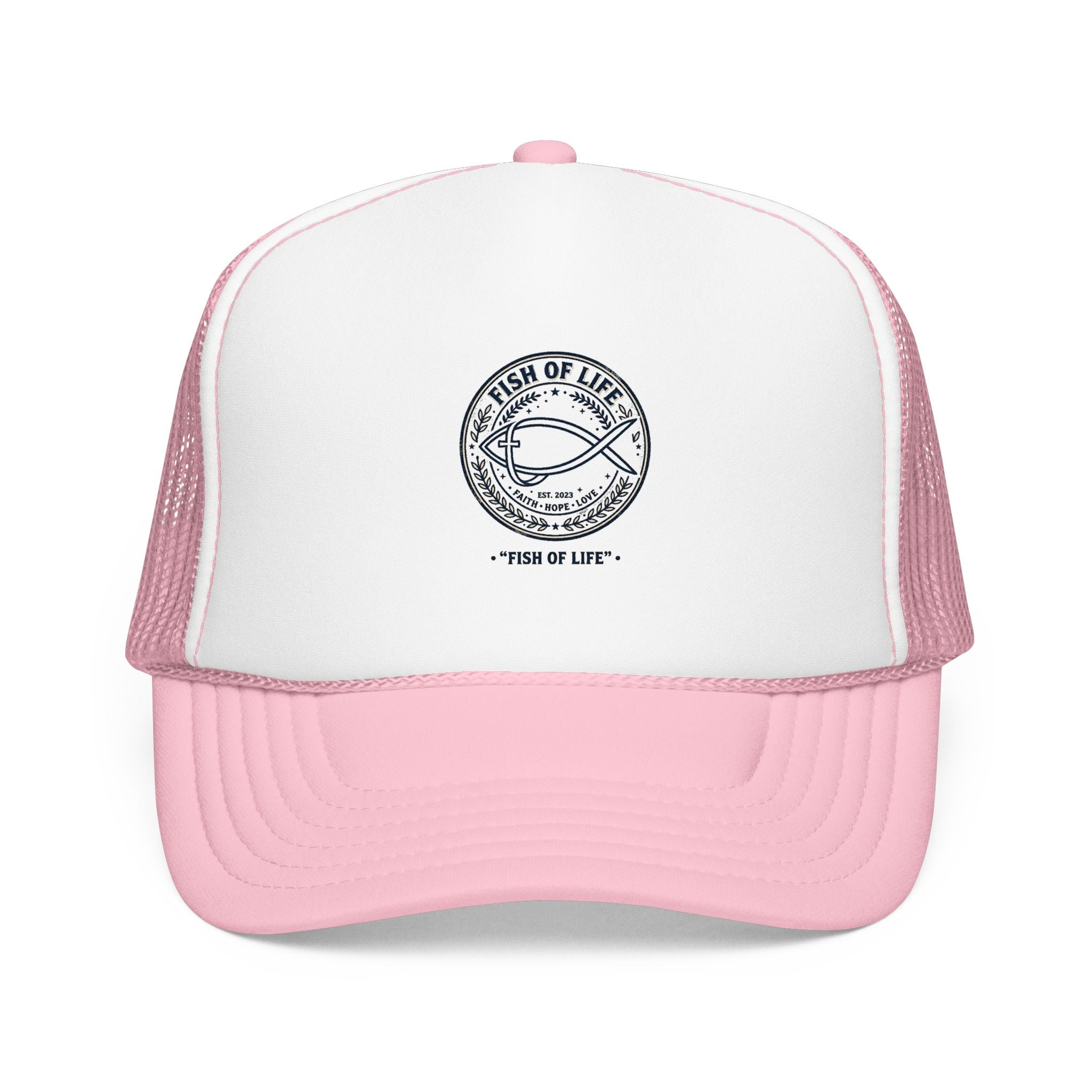Fish of Life Trucker Hat – Vintage Ichthys Logo Foam Cap
