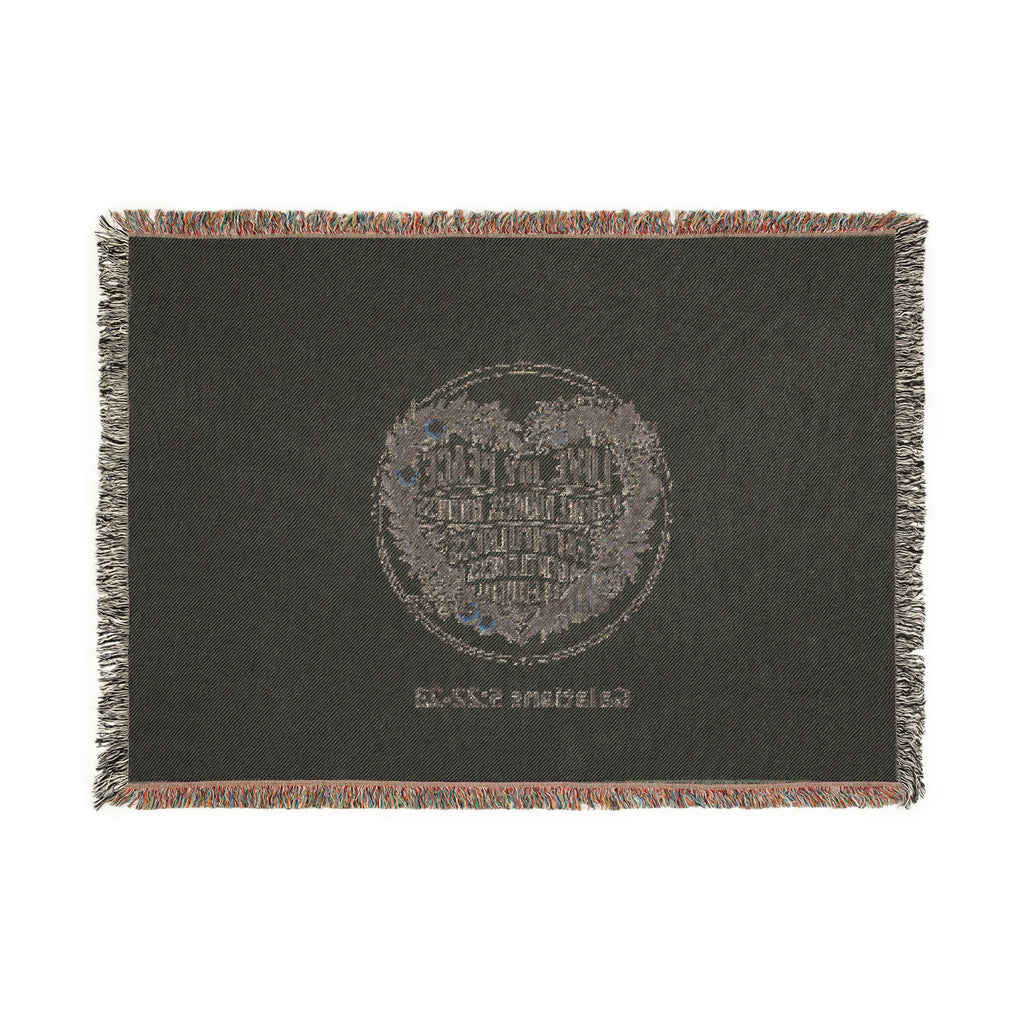 Woven Blanket: Cozy Map Heart Throw Blanket — Home City Heartbeat Design