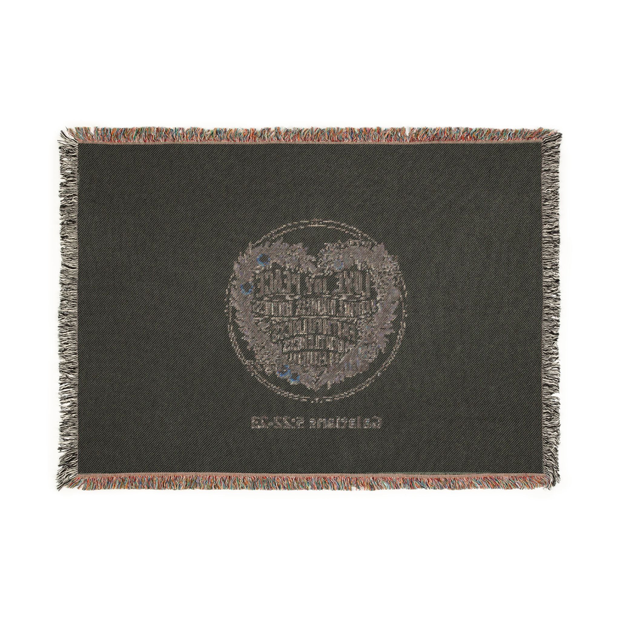 Woven Blanket: Cozy Map Heart Throw Blanket — Home City Heartbeat Design