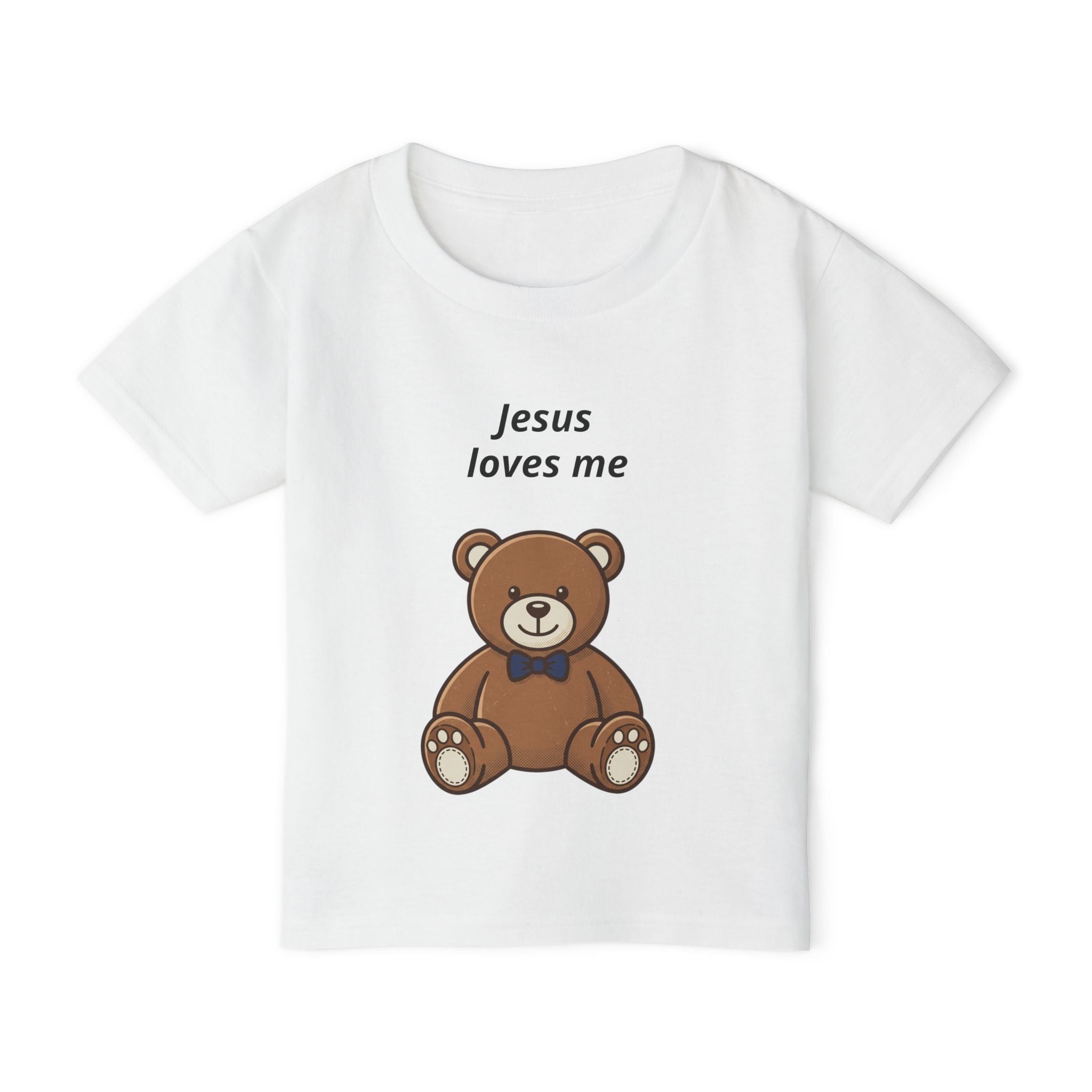 Toddler T-Shirt — "Jesus Loves Me" Cute Teddy Christian Tee