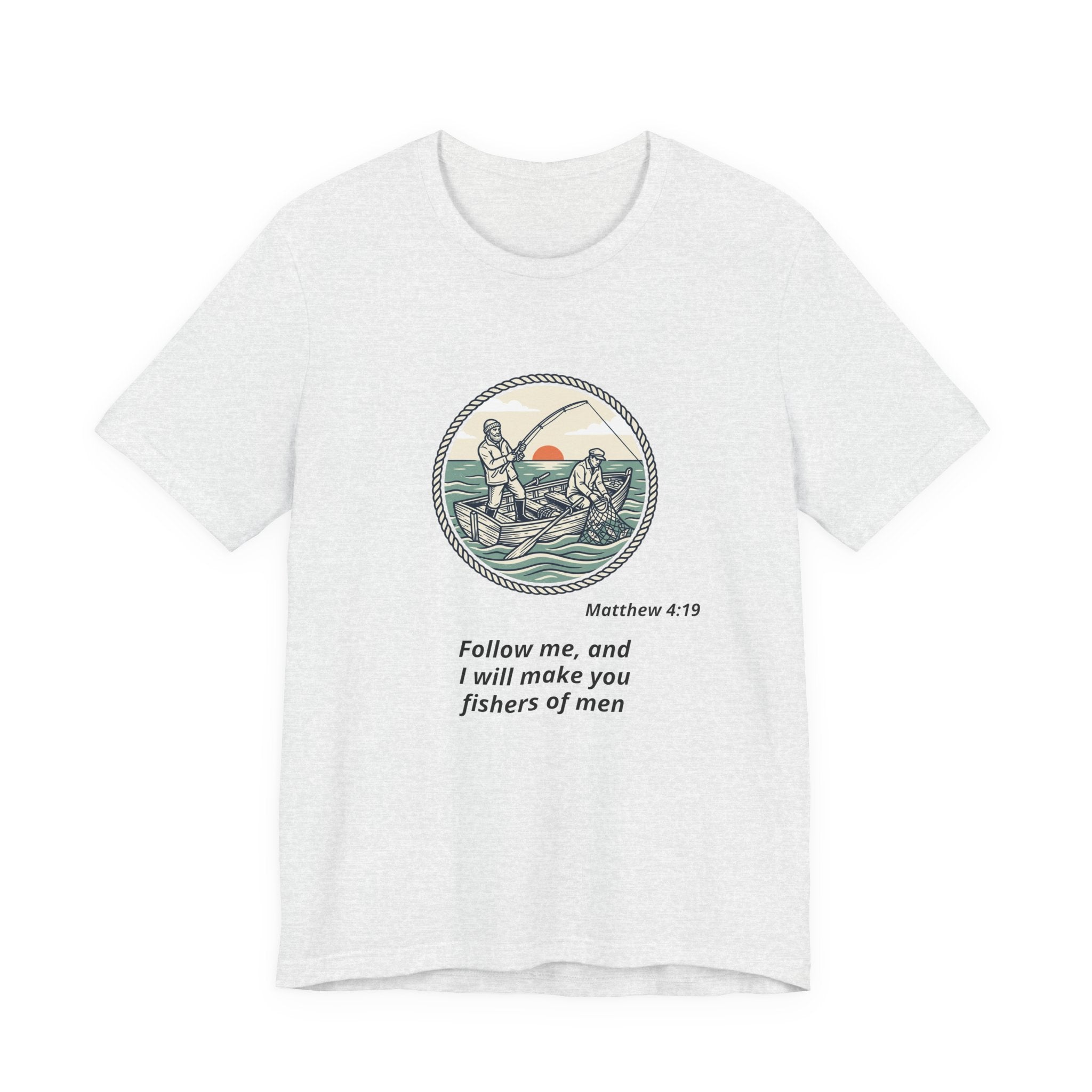 Follow Me Fishermen T-Shirt – Matthew 4:19 Christian Fishing Tee