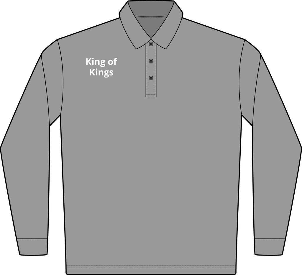 Lord of Lords / King of Kings Long Sleeve Polo — Embroidered Faith Polo