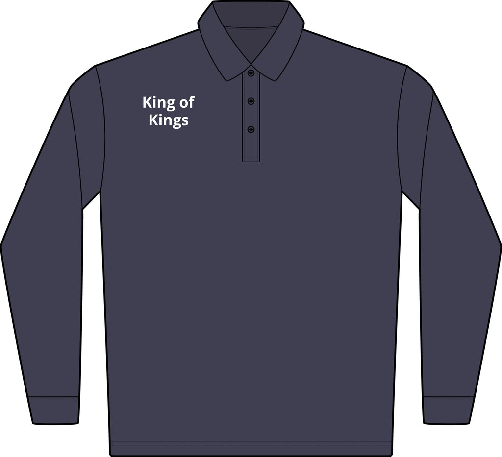 Lord of Lords / King of Kings Long Sleeve Polo — Embroidered Faith Polo