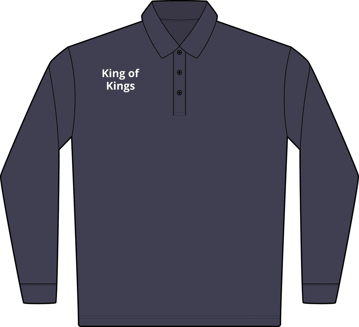 Lord of Lords / King of Kings Long Sleeve Polo — Embroidered Faith Polo