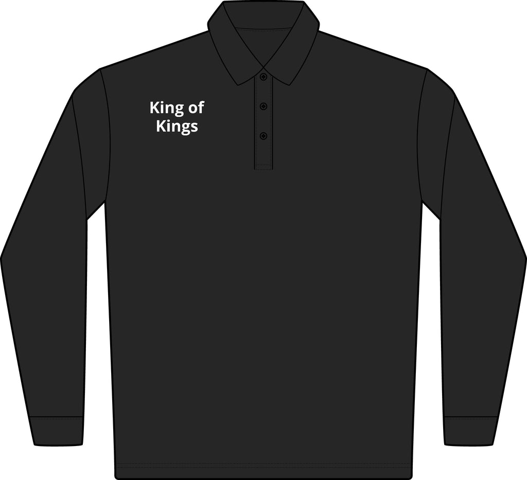 Lord of Lords / King of Kings Long Sleeve Polo — Embroidered Faith Polo