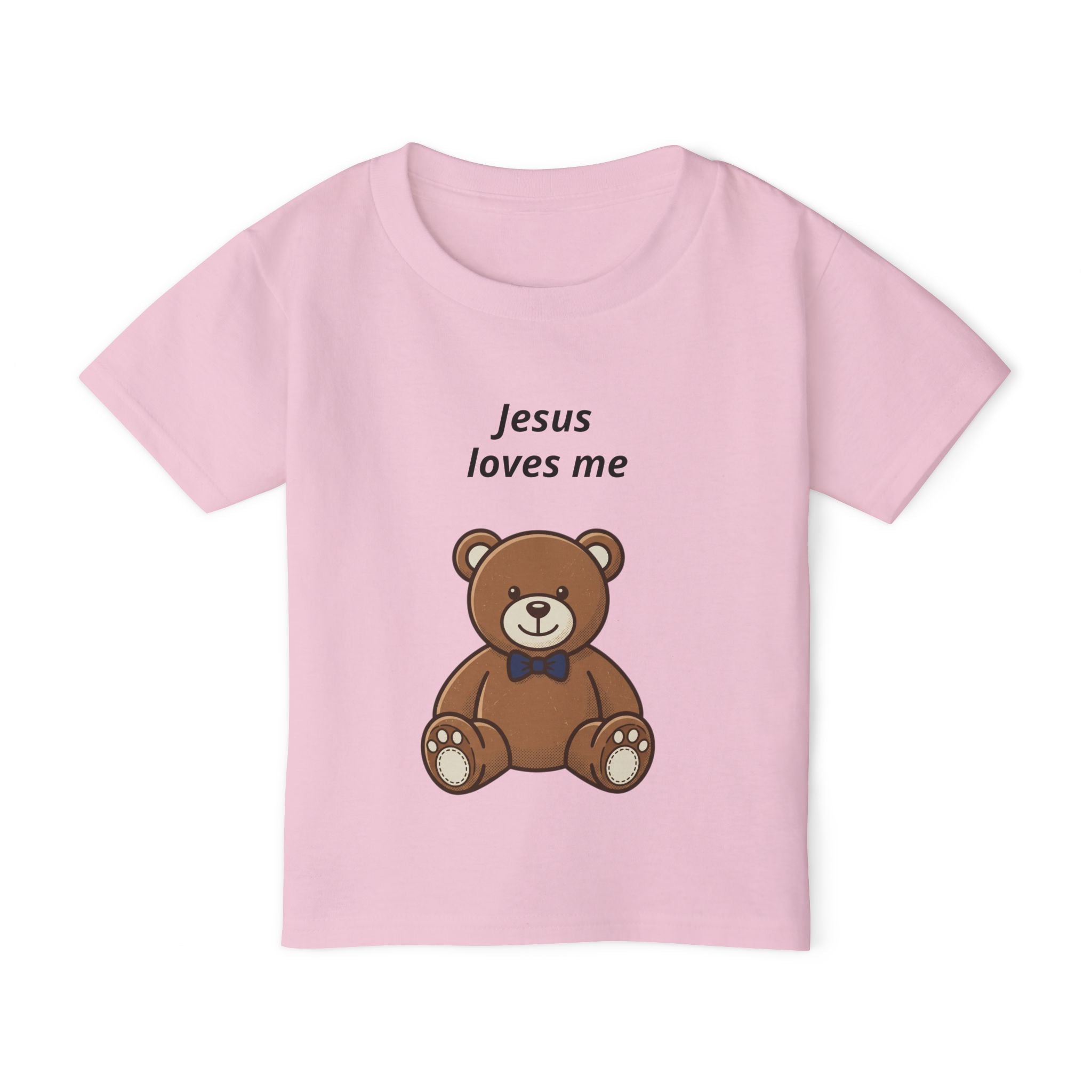 Toddler T-Shirt — "Jesus Loves Me" Cute Teddy Christian Tee