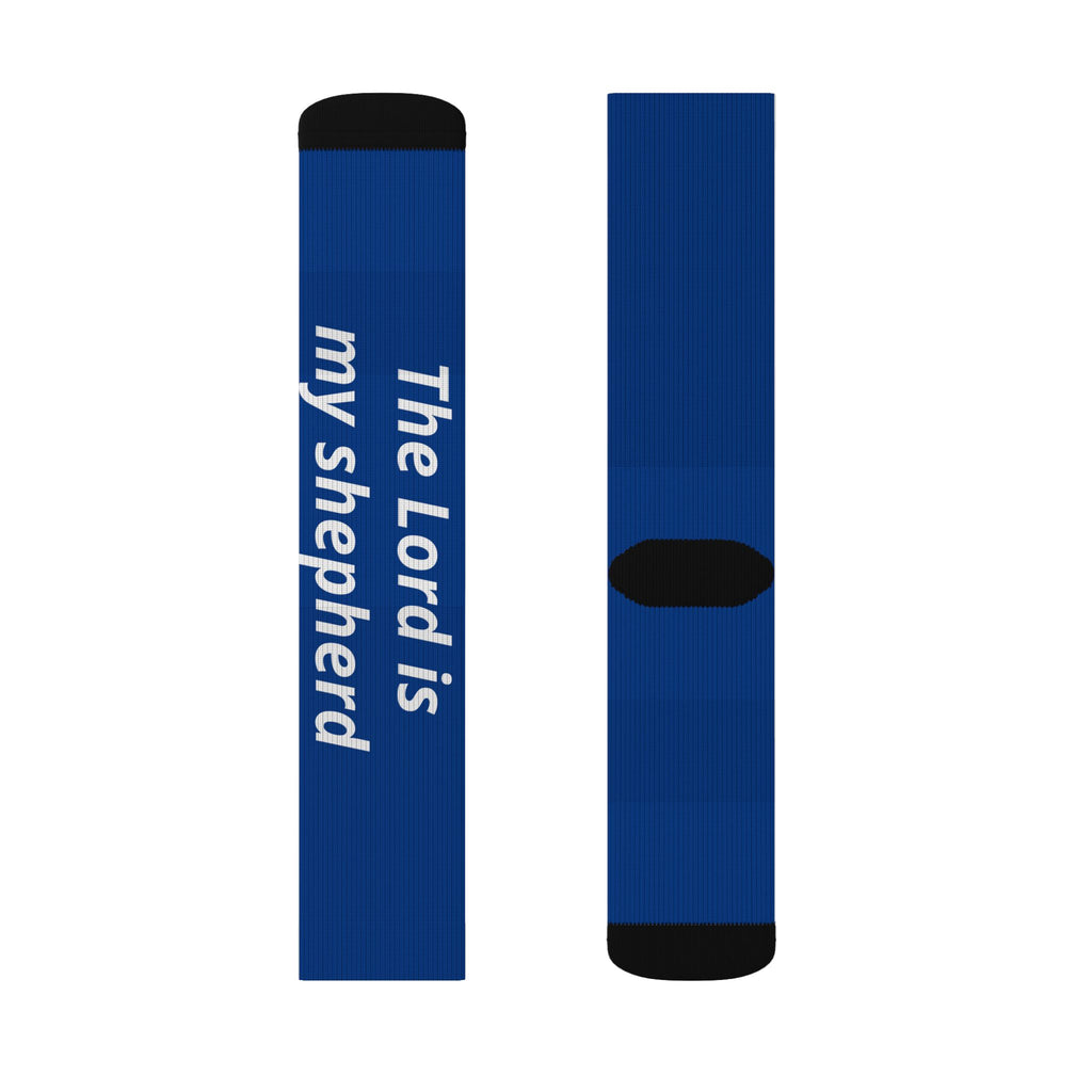 Psalm 23 ‘The Lord is My Shepherd’ Sublimated Crew Socks — Christian Faith Inspirational Socks