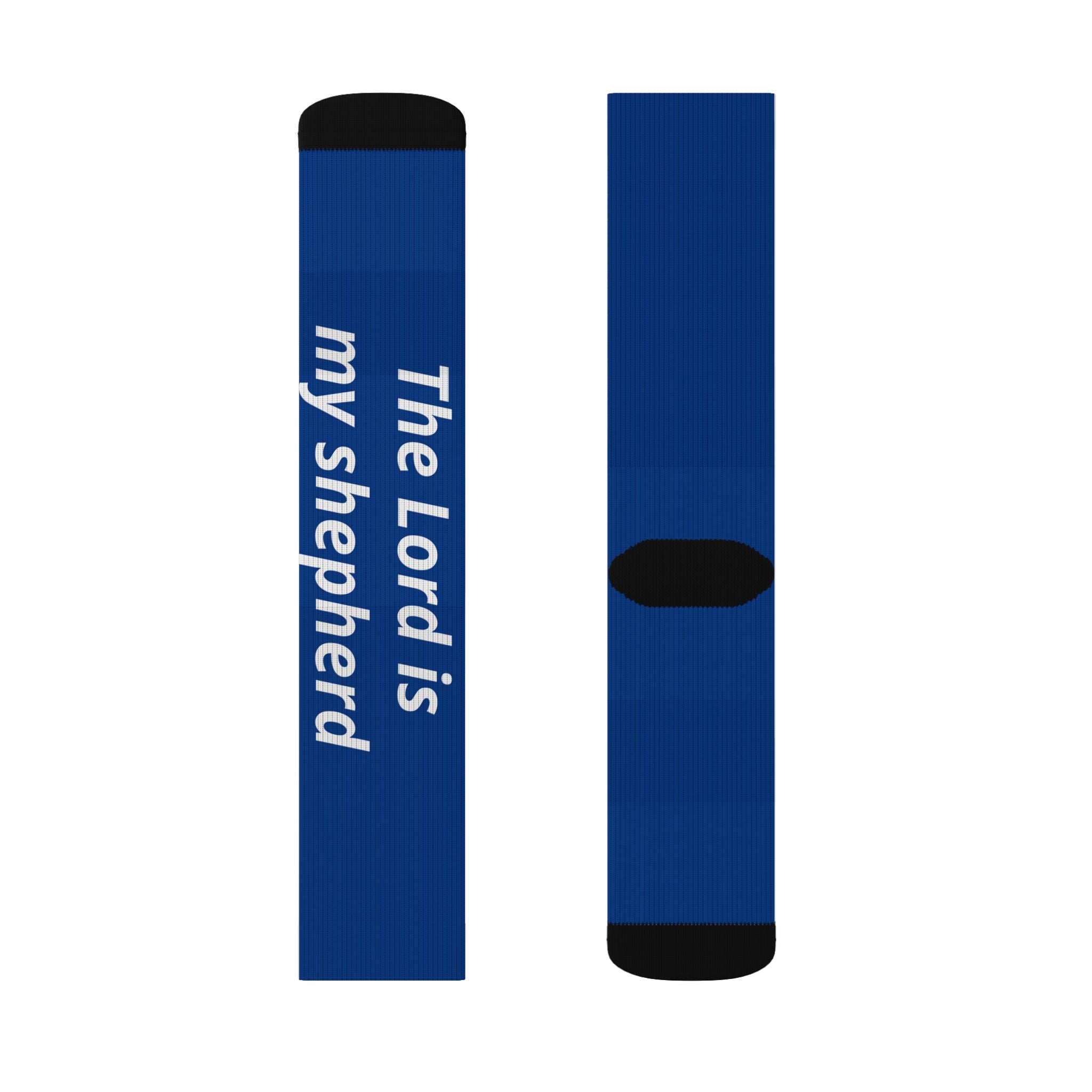 Psalm 23 ‘The Lord is My Shepherd’ Sublimated Crew Socks — Christian Faith Inspirational Socks