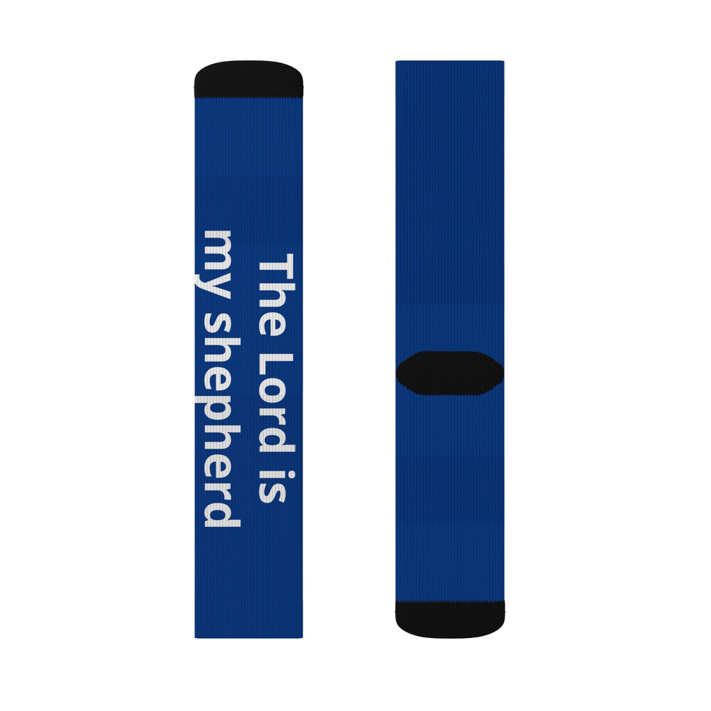 Psalm 23 ‘The Lord is My Shepherd’ Sublimated Crew Socks — Christian Faith Inspirational Socks