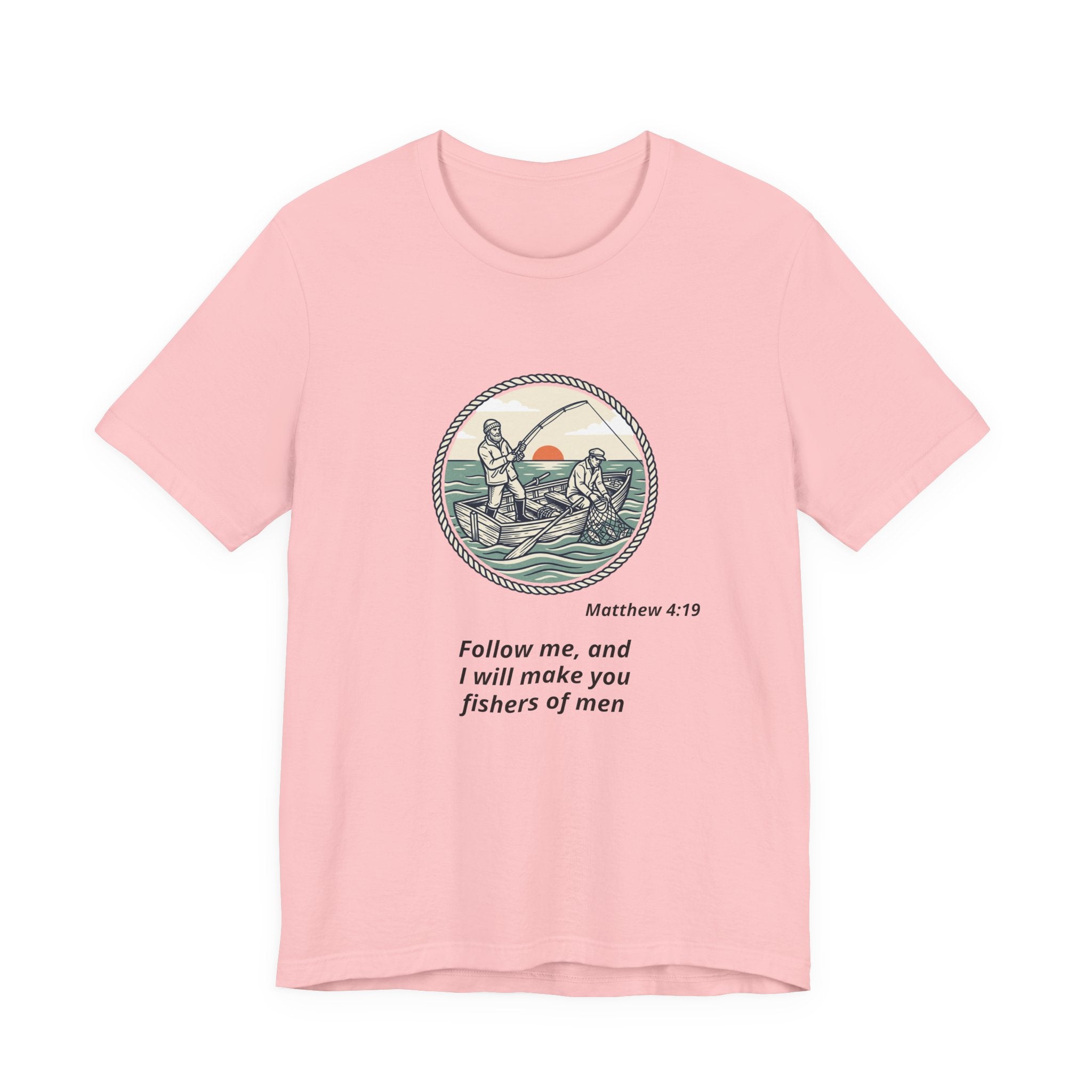 Follow Me Fishermen T-Shirt – Matthew 4:19 Christian Fishing Tee