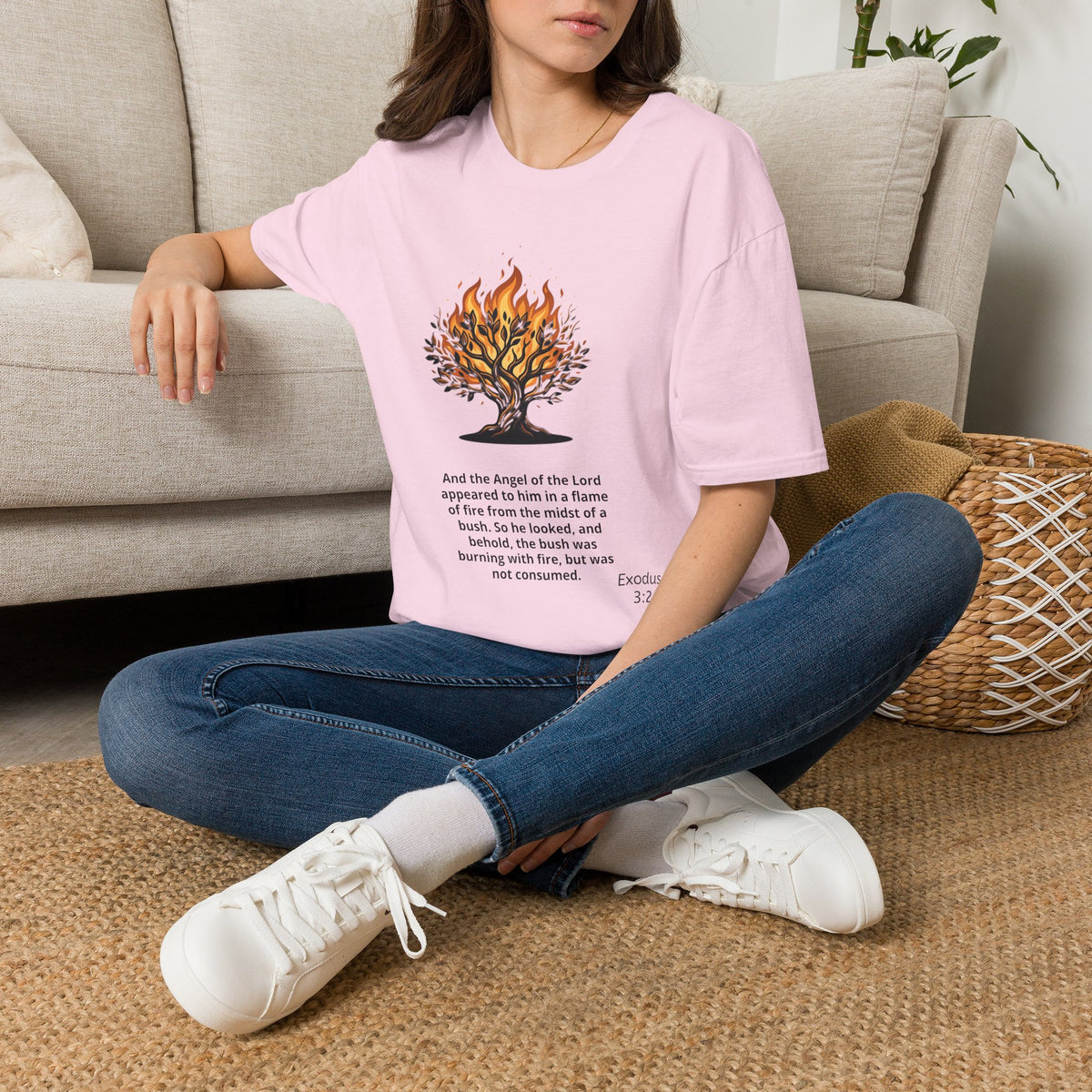Burning Bush T-Shirt - Exodus 3:1-5 Christian Faith Tee
