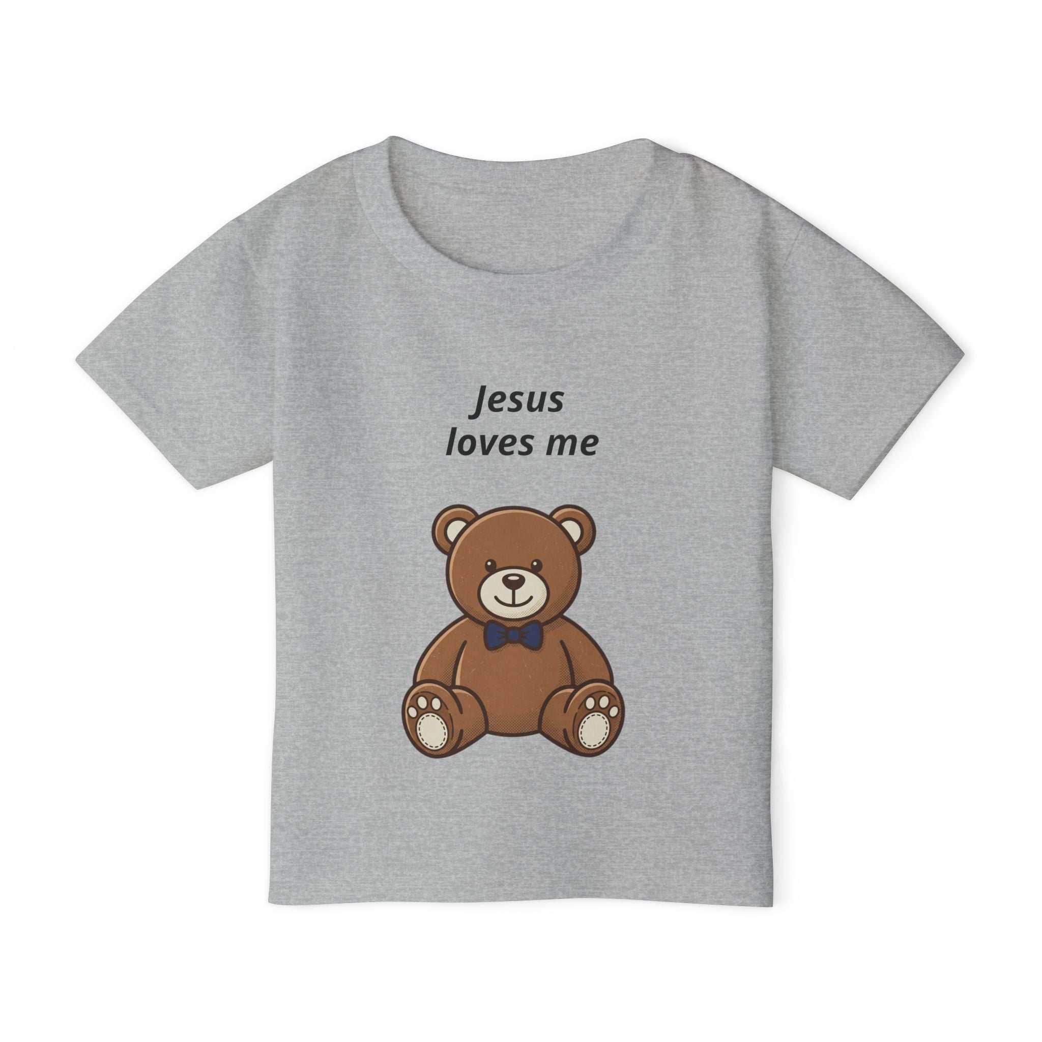Toddler T-Shirt — "Jesus Loves Me" Cute Teddy Christian Tee
