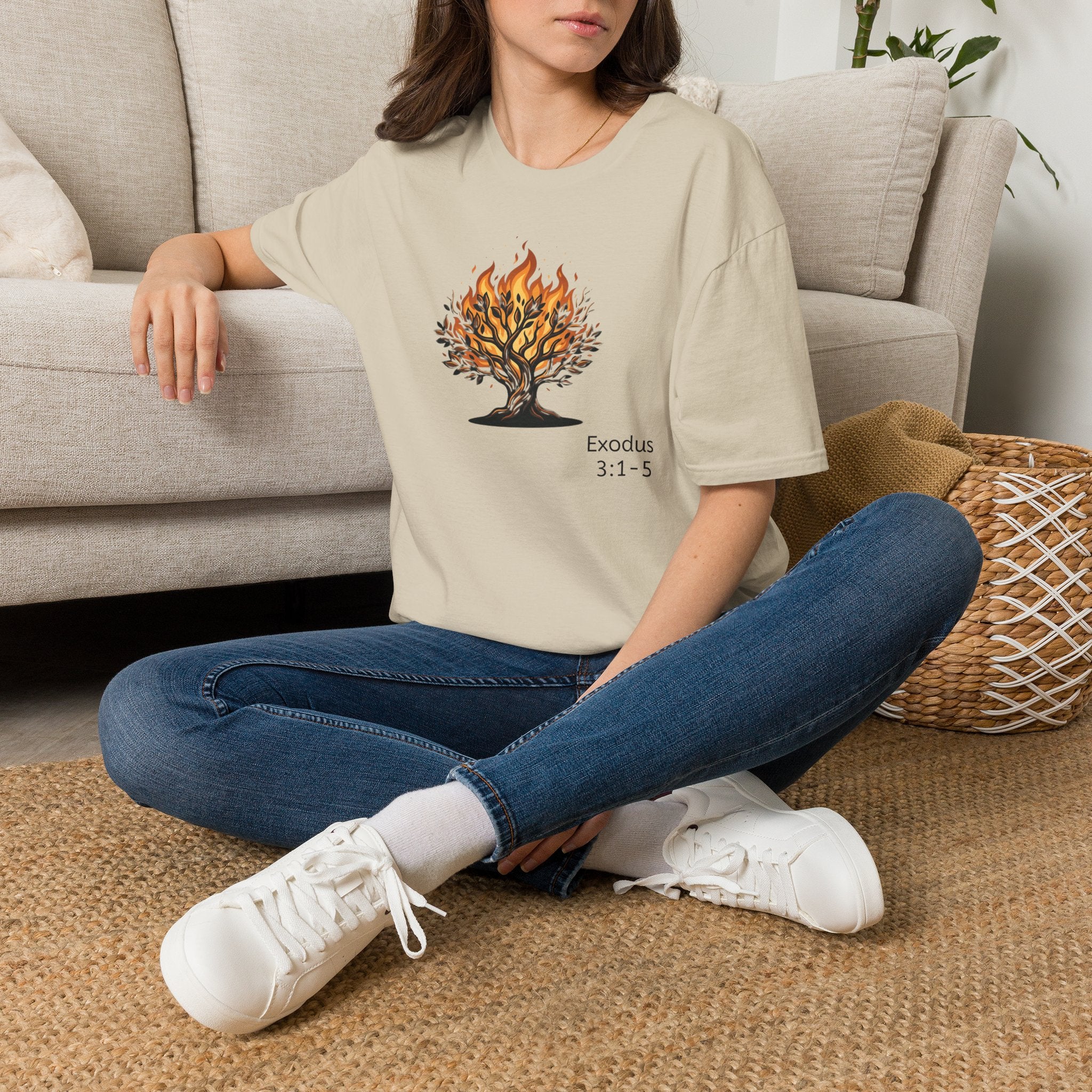 Burning Bush T-Shirt - Exodus 3:1-5 Christian Faith Tee