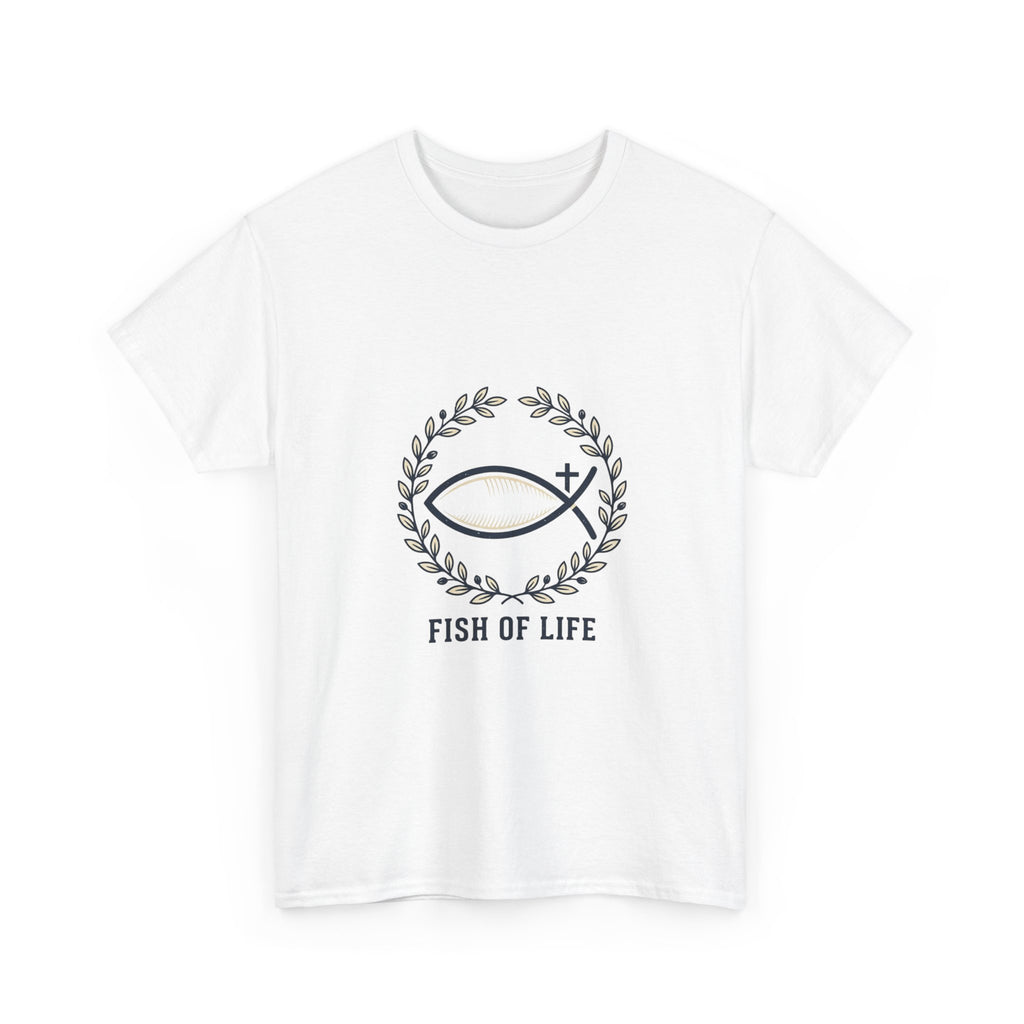 Christian Fish Tee — "Fish of Life" Front + "Fishers of Men" Back