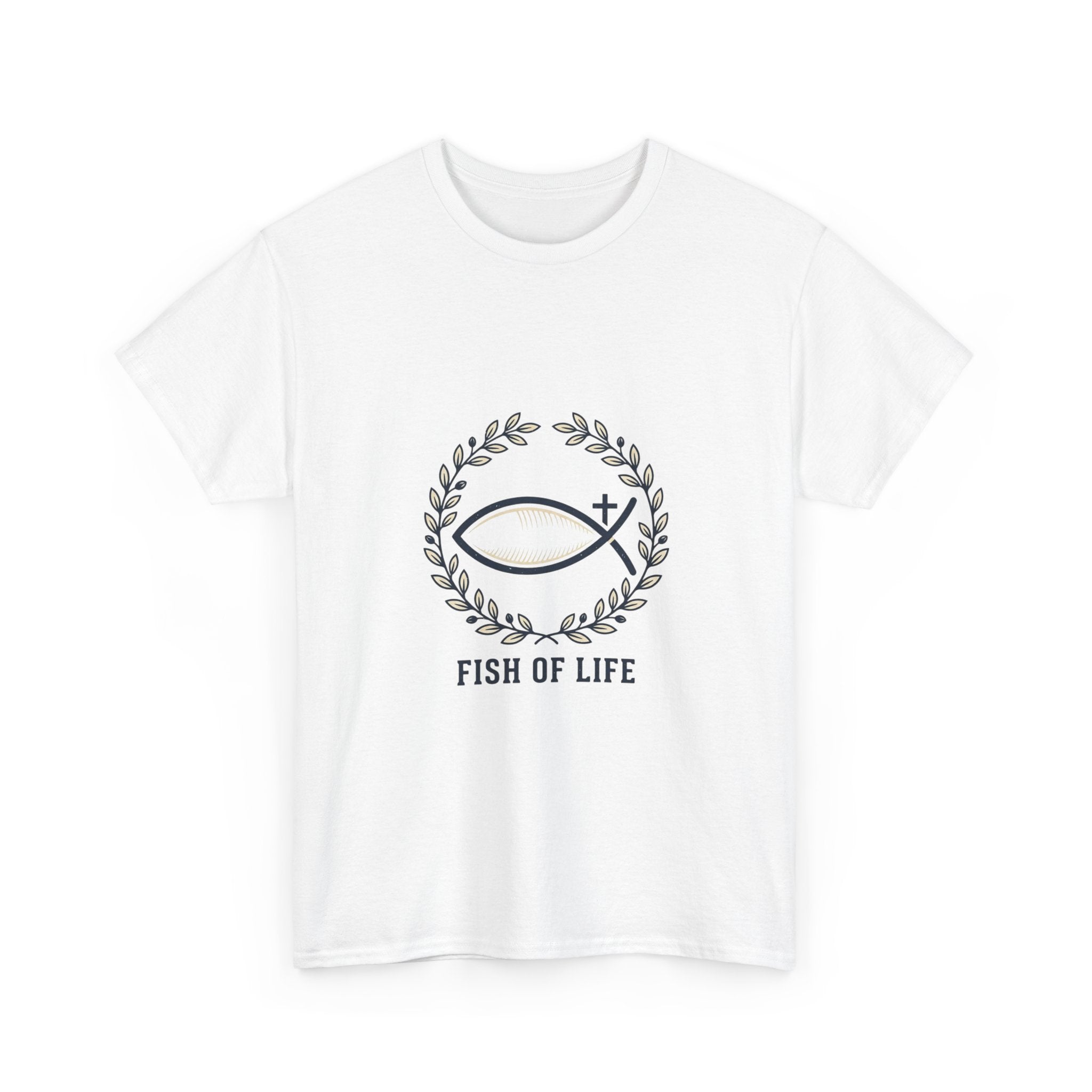 Christian Fish Tee — "Fish of Life" Front + "Fishers of Men" Back