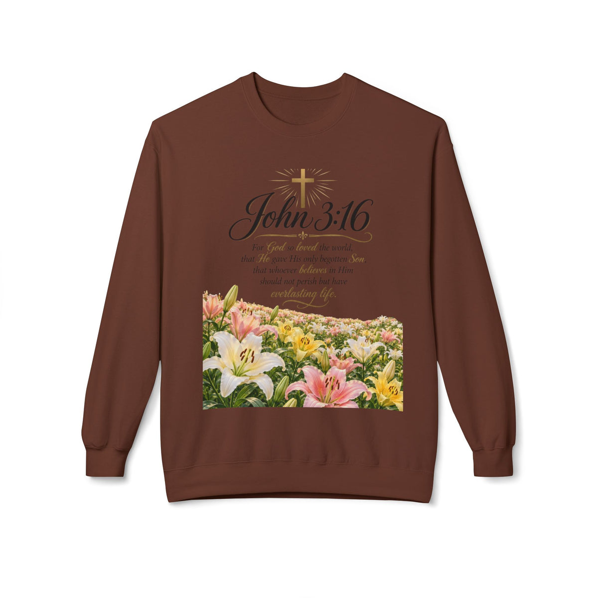 John 3:16 Christian Floral Bible Verse Sweatshirt