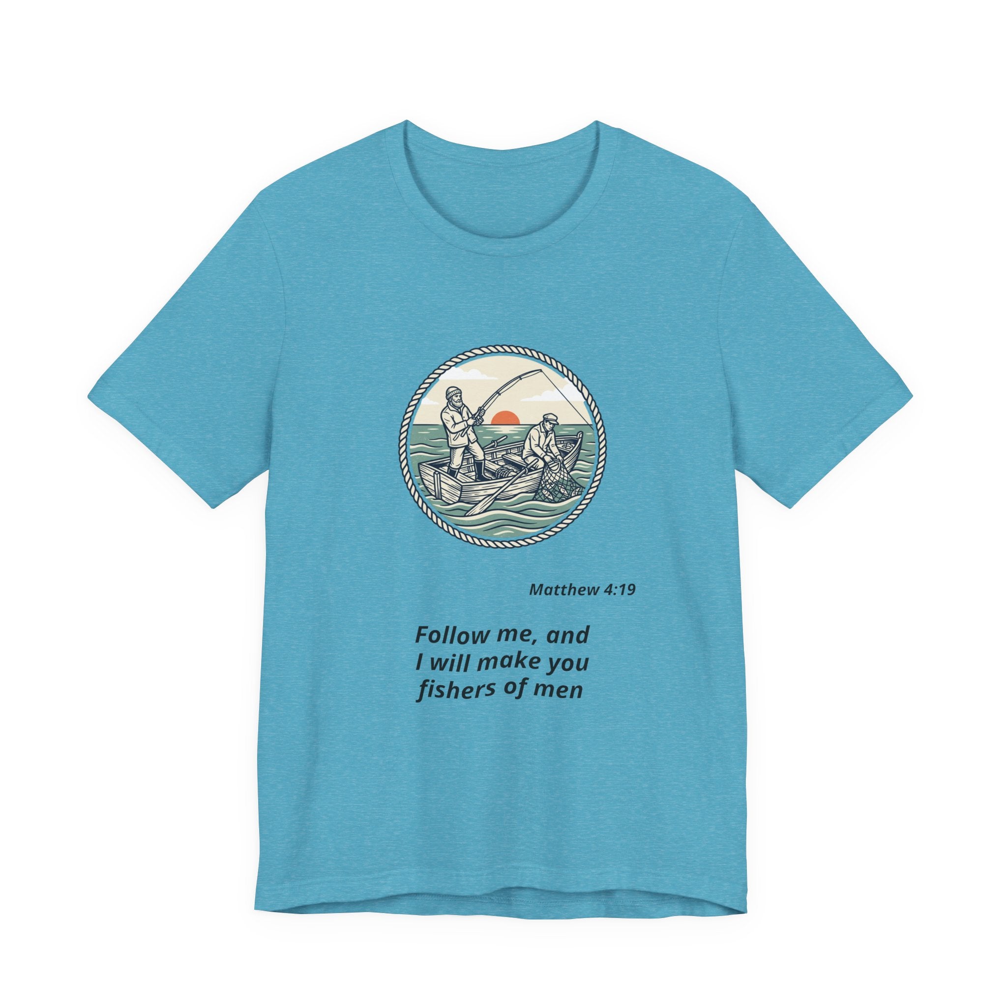 Follow Me Fishermen T-Shirt – Matthew 4:19 Christian Fishing Tee