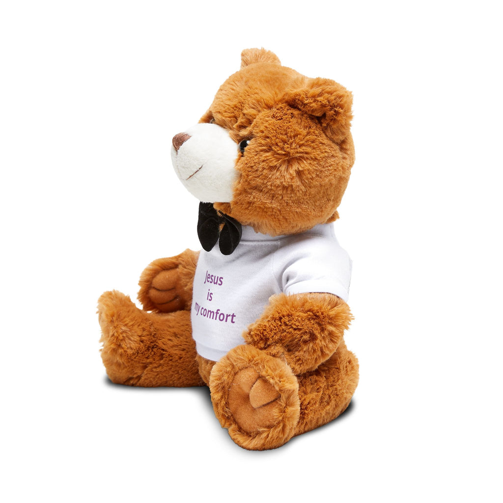 Christian Teddy Bear Plush — "Jesus is my comfort" T-Shirt Gift