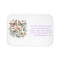 Butterfly Psalm Bath Mat — 'He who dwells...' Religious Decorative Bathroom Rug