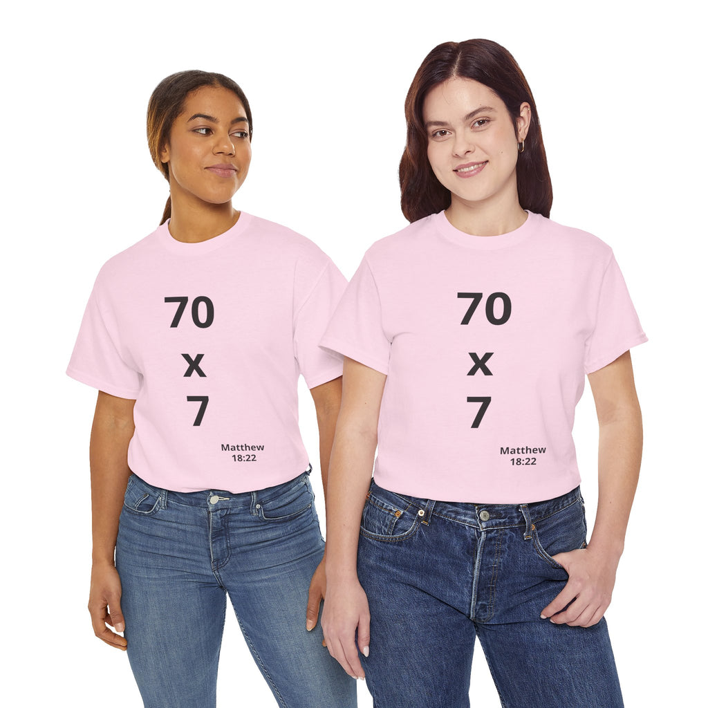 Christian Tee — "7 x 70" Matthew 18:22 Forgiveness T-Shirt