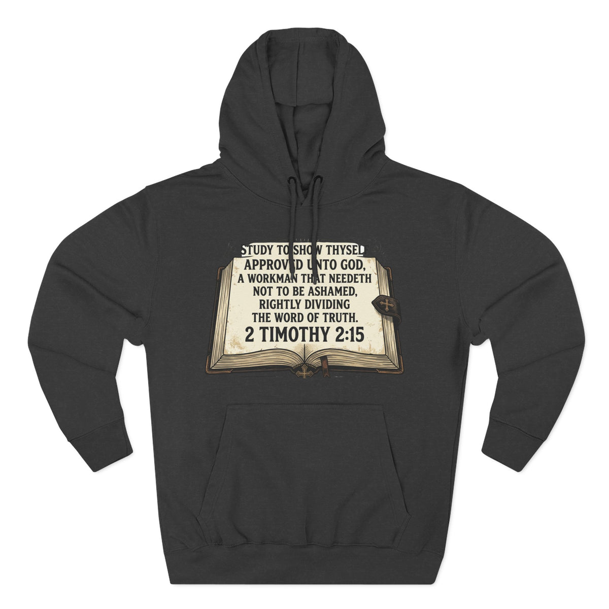 Bible Verse Hoodie — 2 Timothy 2:15 Open Book Design (Basic Instructions Before Leaving Earth)