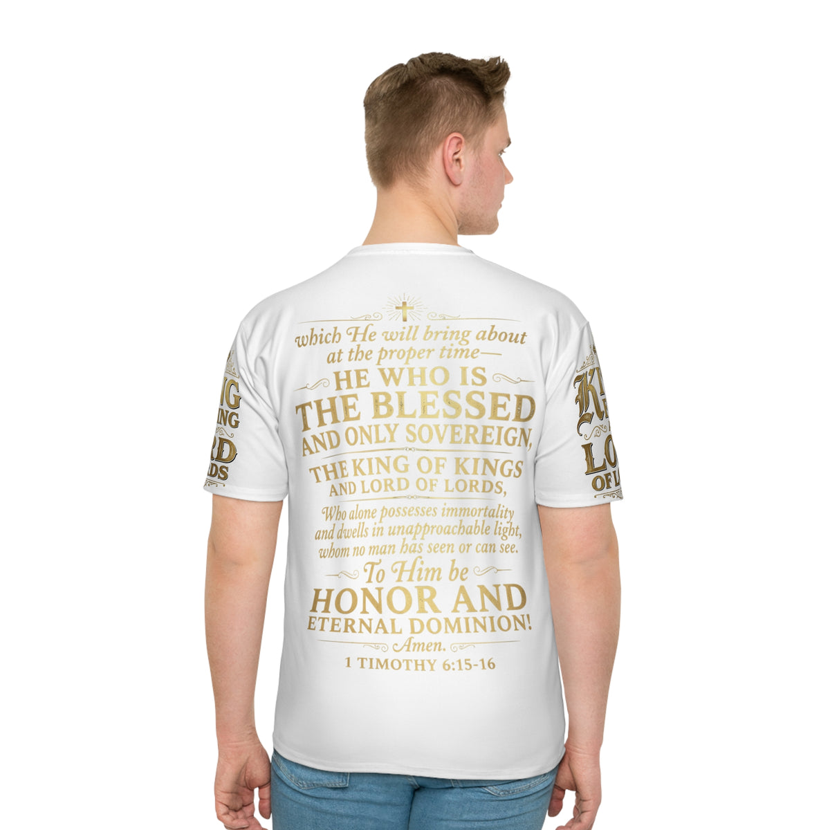King of Kings Lion T‑Shirt — Christian Scripture 1 Timothy 6:15-16