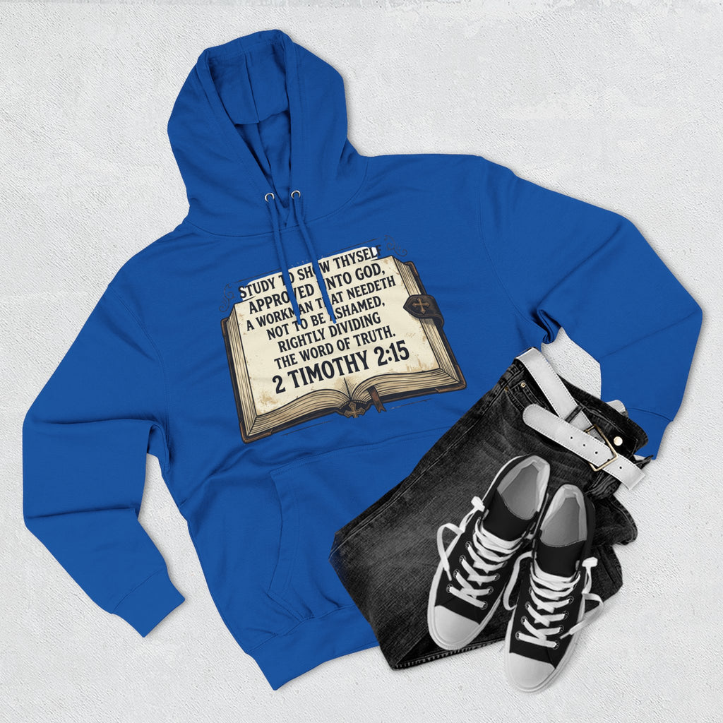 Bible Verse Hoodie — 2 Timothy 2:15 Open Book Design (Basic Instructions Before Leaving Earth)
