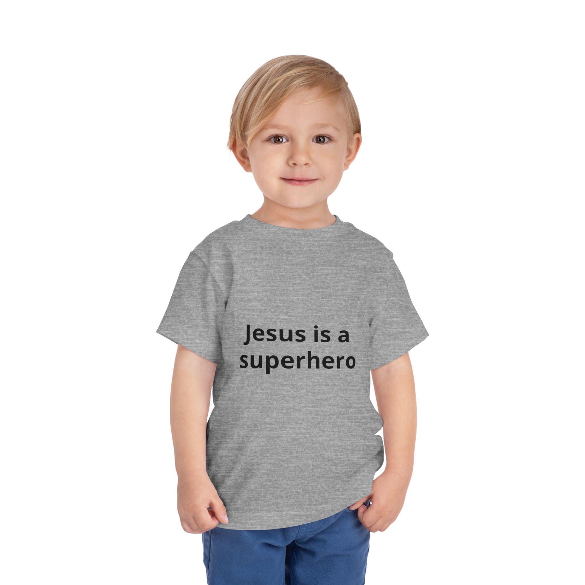 Toddler Tee - "Jesus is a Superhero" Christian Kids Shirt