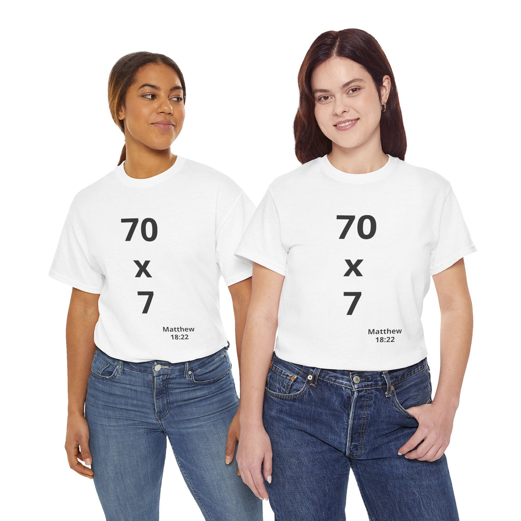 Christian Tee — "7 x 70" Matthew 18:22 Forgiveness T-Shirt